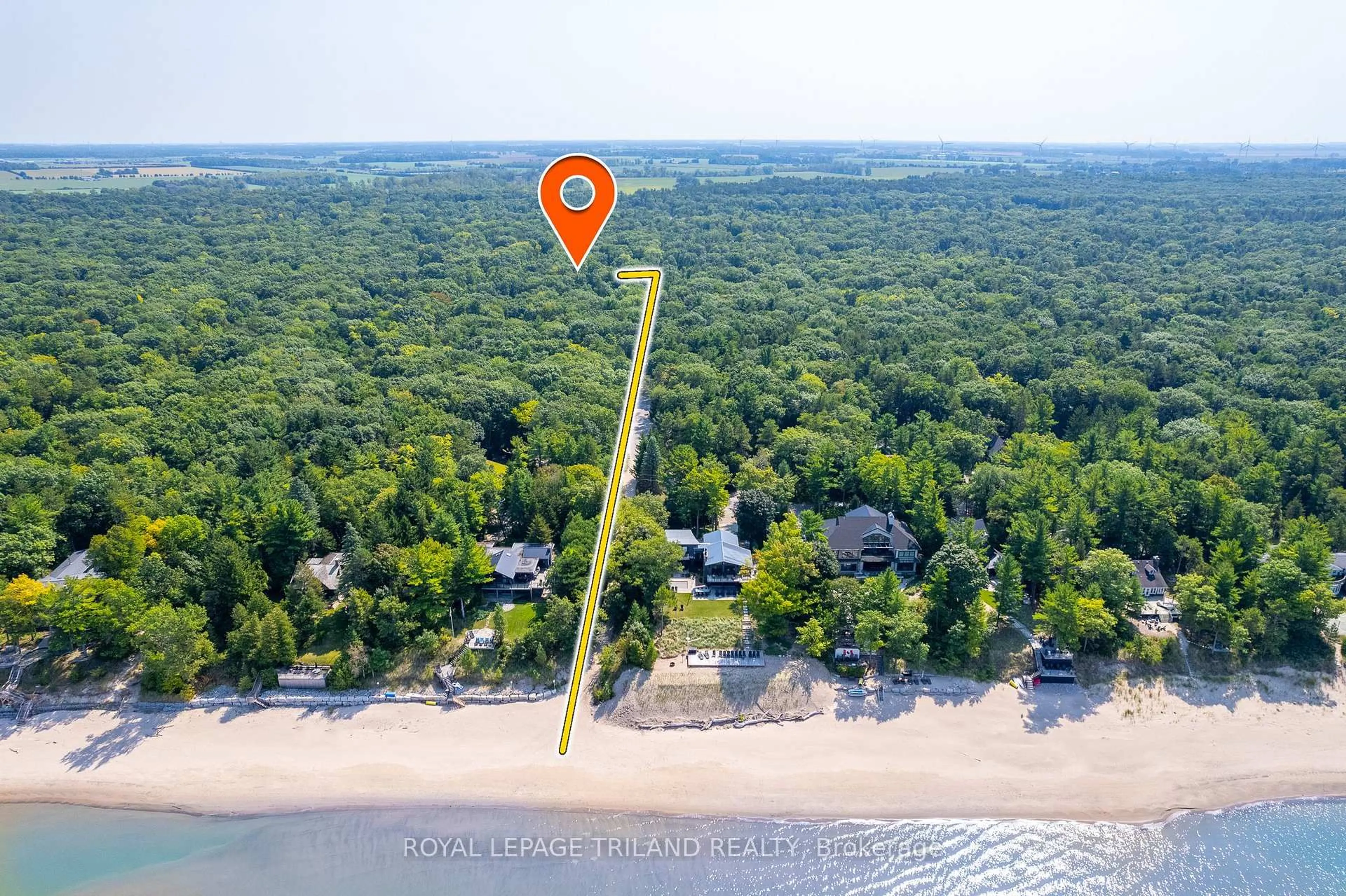 A pic from outside/outdoor area/front of a property/back of a property/a pic from drone, water/lake/river/ocean view for 10342 Beach O' Pines Rd, Lambton Shores Ontario N0M 1T0