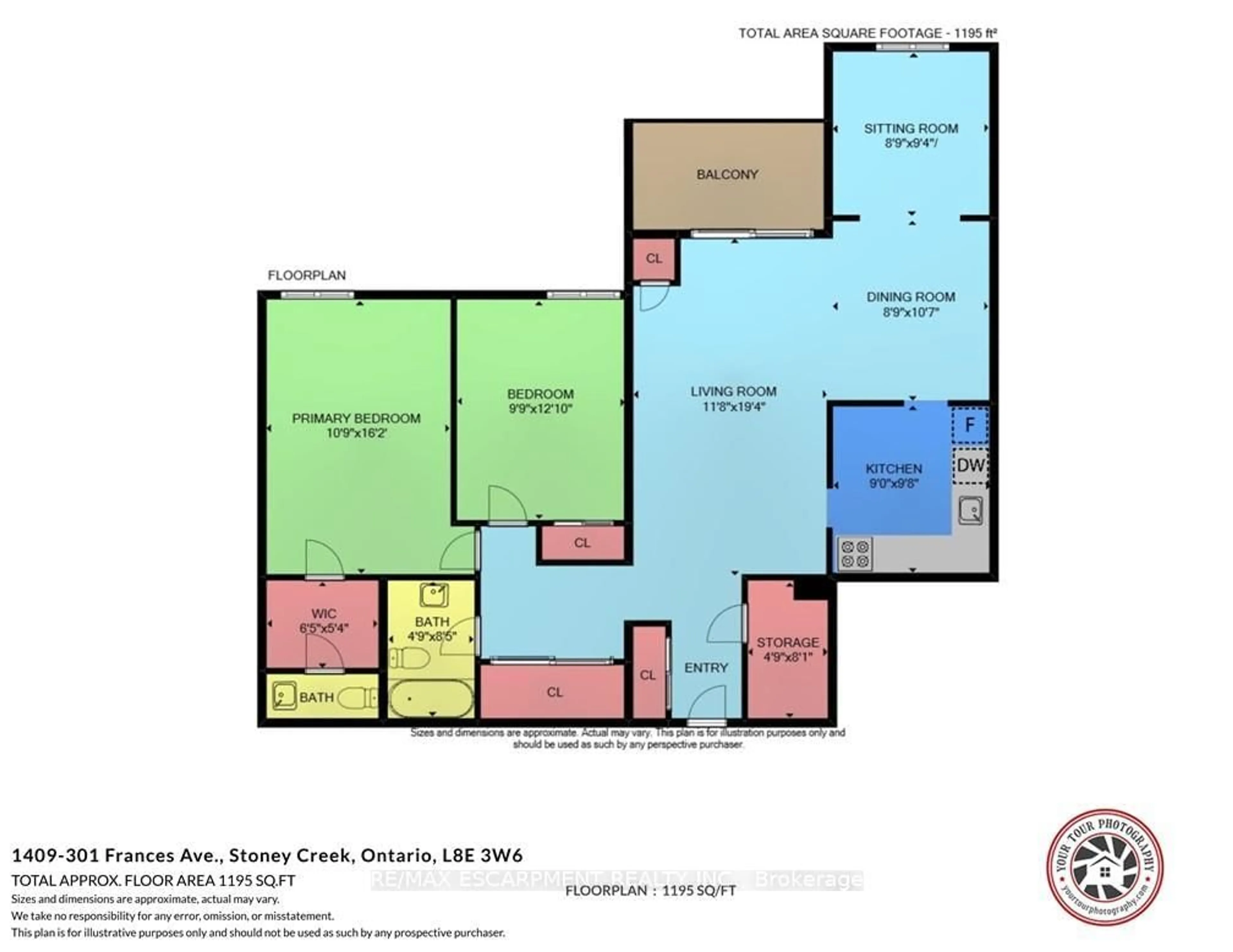 Floor plan for 301 Frances Ave #1409, Hamilton Ontario L8E 3W6