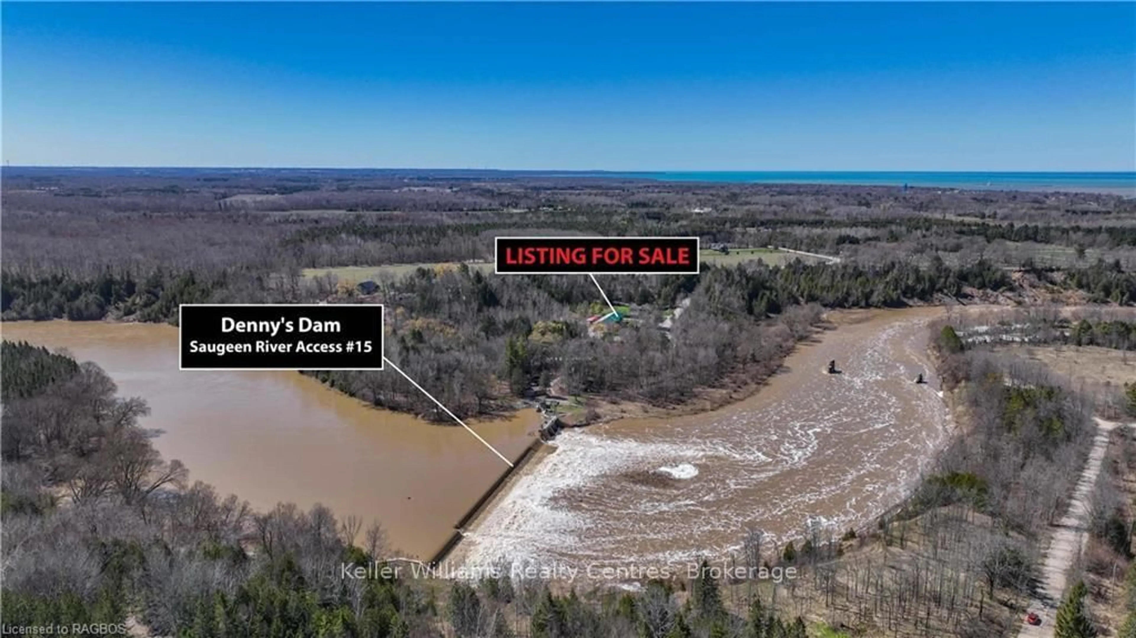 A pic from outside/outdoor area/front of a property/back of a property/a pic from drone, water/lake/river/ocean view for 484 CARLISLE St, Saugeen Shores Ontario N0H 2L0
