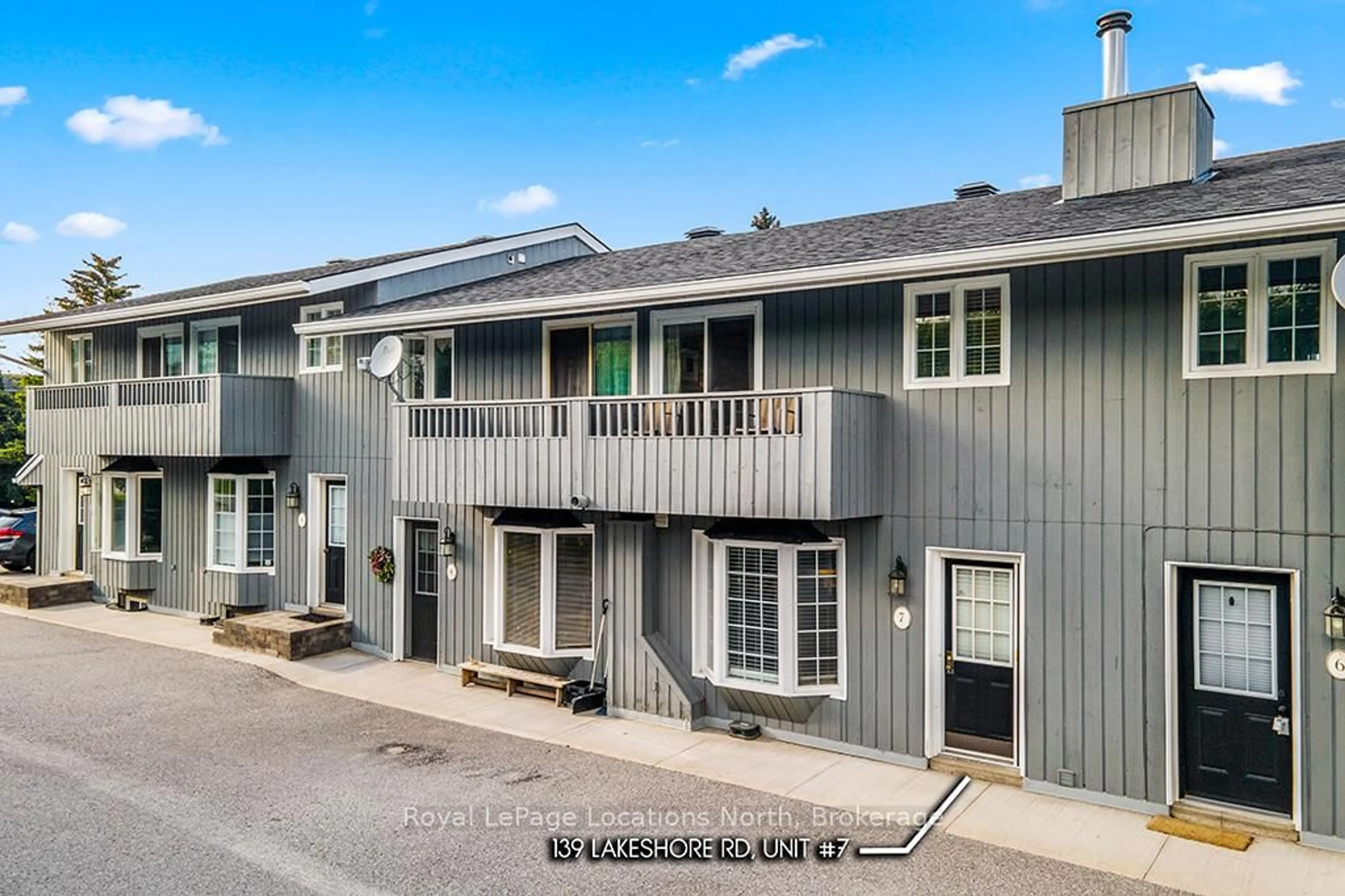A pic from outside/outdoor area/front of a property/back of a property/a pic from drone, street for 139 Lakeshore Rd #7, Blue Mountains Ontario L9Y 0N1
