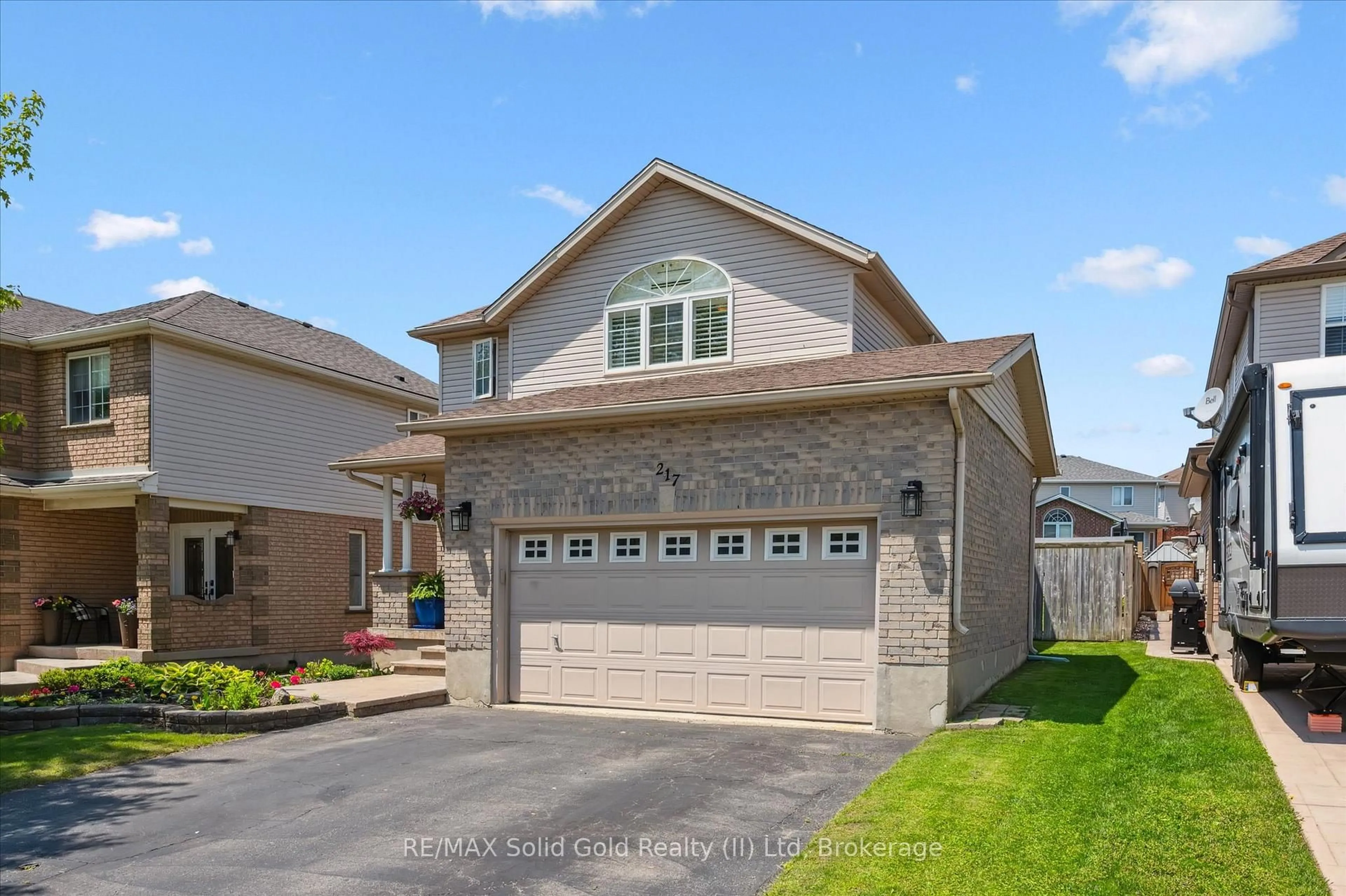 Home with brick exterior material, street for 217 Laurel Springs Crt, Kitchener Ontario N2N 3N8
