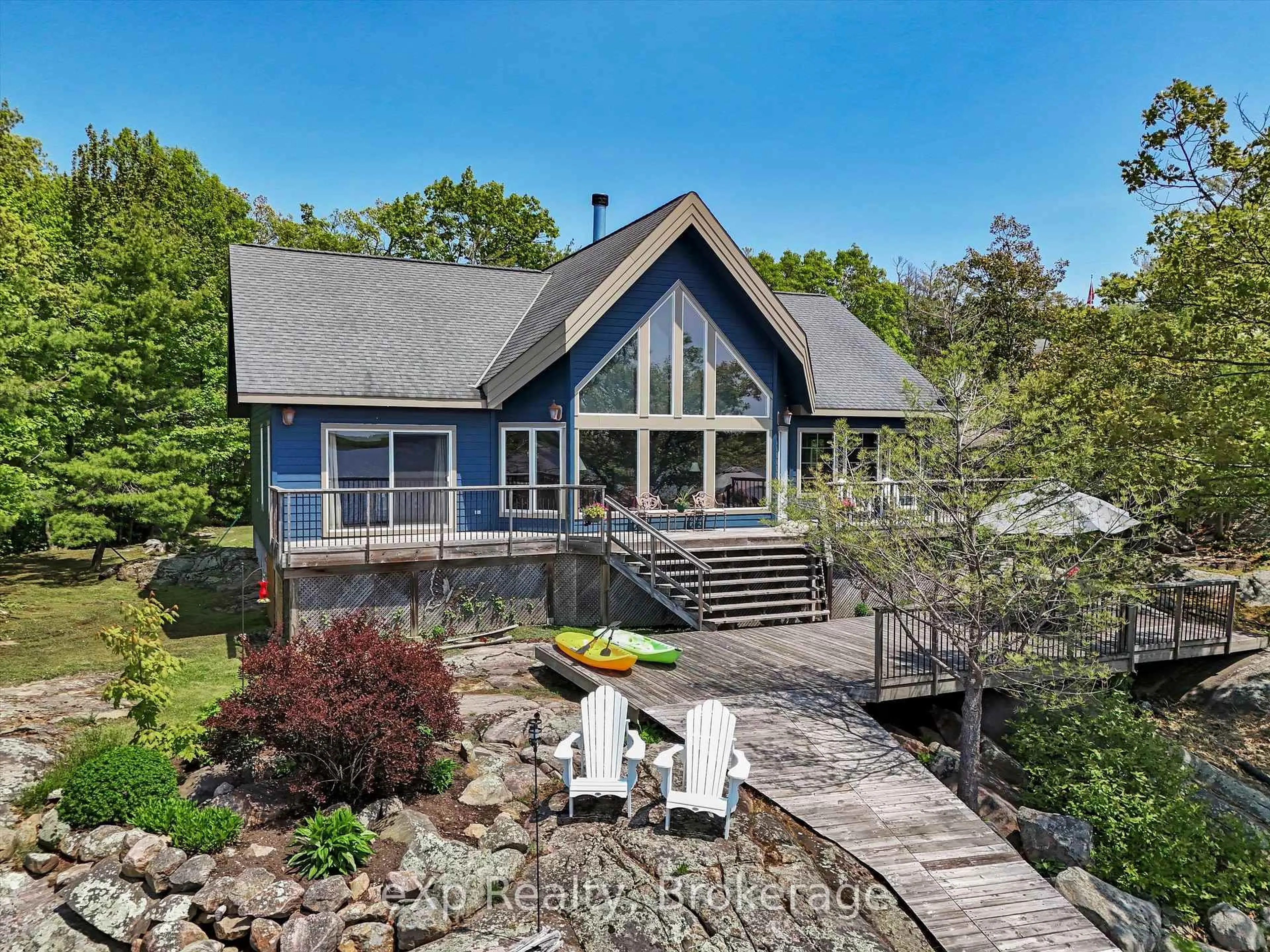 A pic from outside/outdoor area/front of a property/back of a property/a pic from drone, water/lake/river/ocean view for 6646 1040LittleBeausoleil Island, Georgian Bay Ontario P0E 1E0