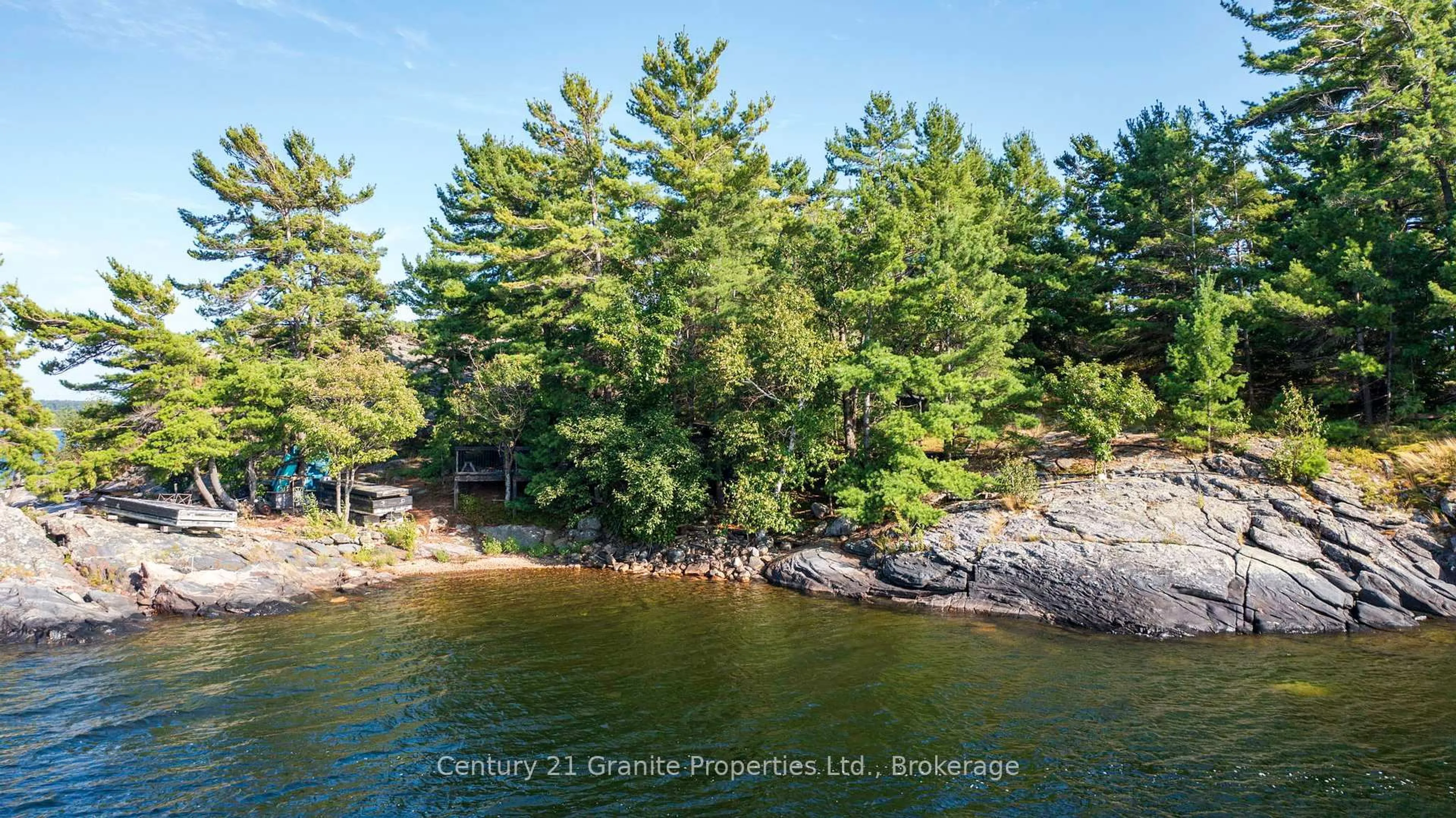 A pic from outside/outdoor area/front of a property/back of a property/a pic from drone, water/lake/river/ocean view for 1 PARTRIDGE ISLAND, McDougall Ontario P0G 1G0