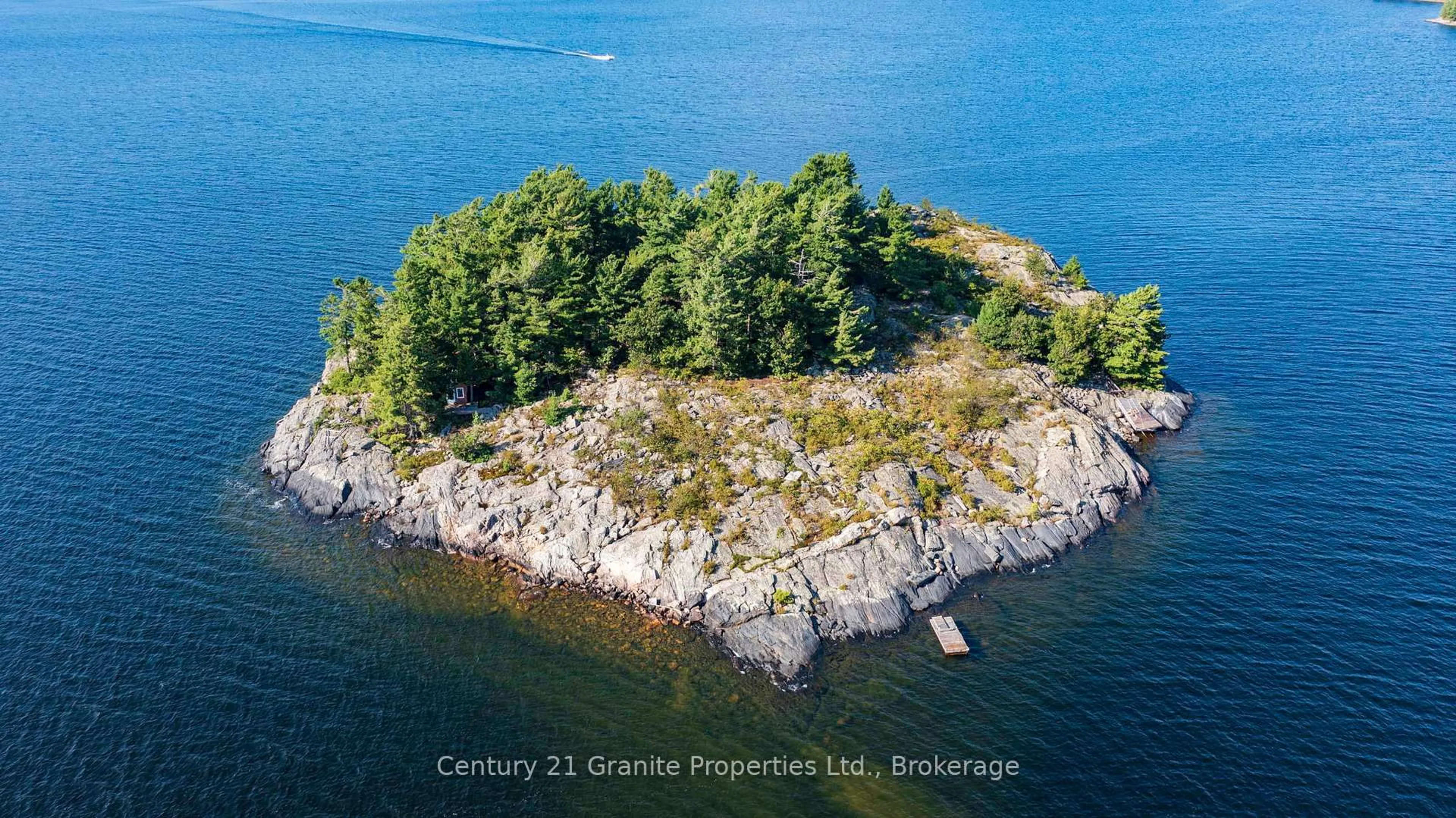 A pic from outside/outdoor area/front of a property/back of a property/a pic from drone, water/lake/river/ocean view for 1 PARTRIDGE ISLAND, McDougall Ontario P0G 1G0