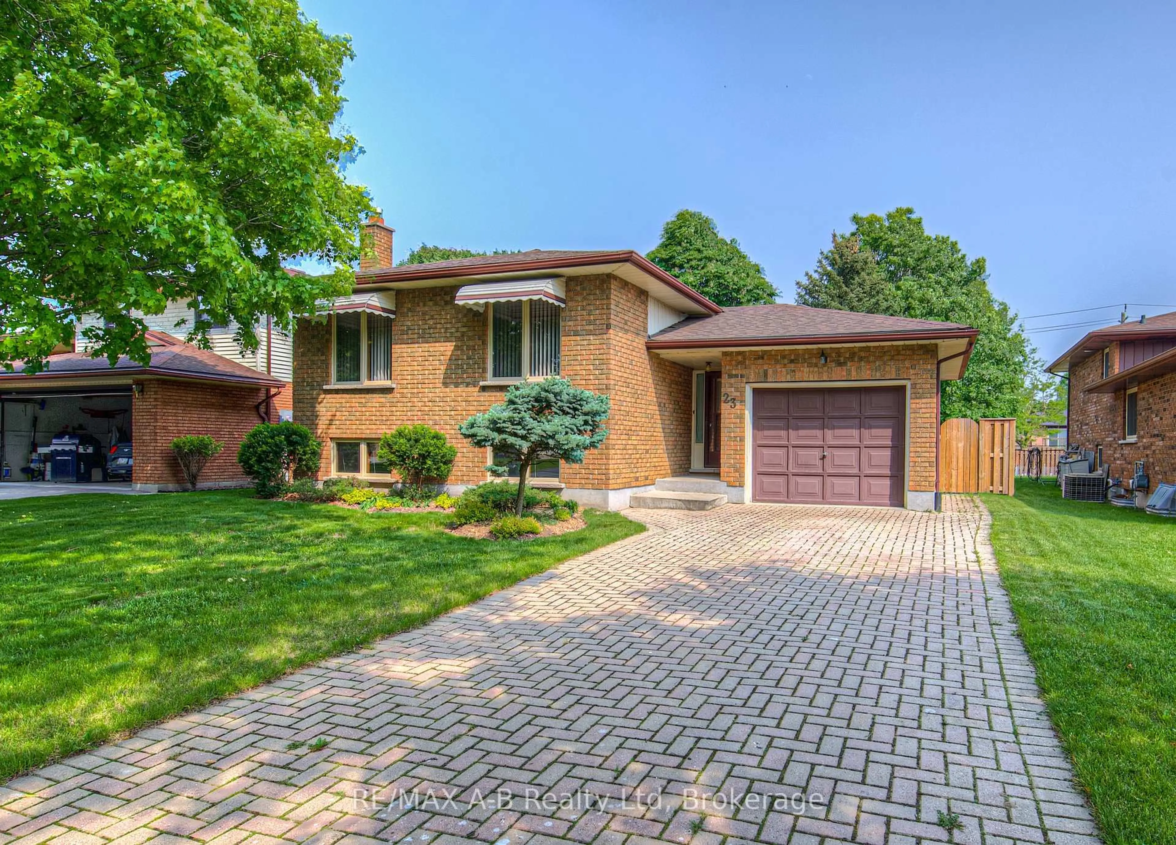 Home with brick exterior material, street for 23 Magwood Crt, Stratford Ontario N4Z 1G3