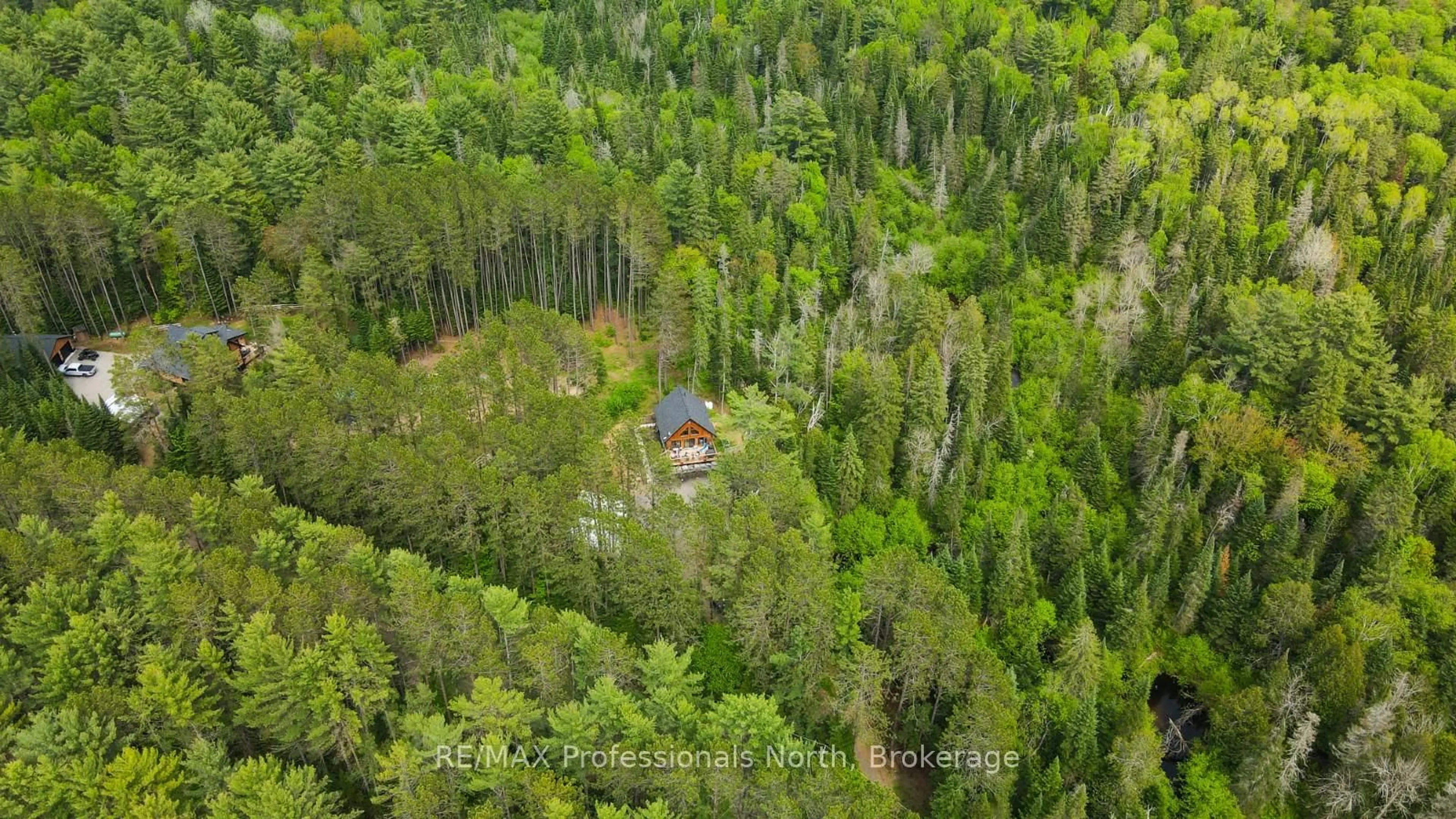 A pic from outside/outdoor area/front of a property/back of a property/a pic from drone, forest/trees view for 1392 Carroll Rd, Dysart et al Ontario K0M 1S0