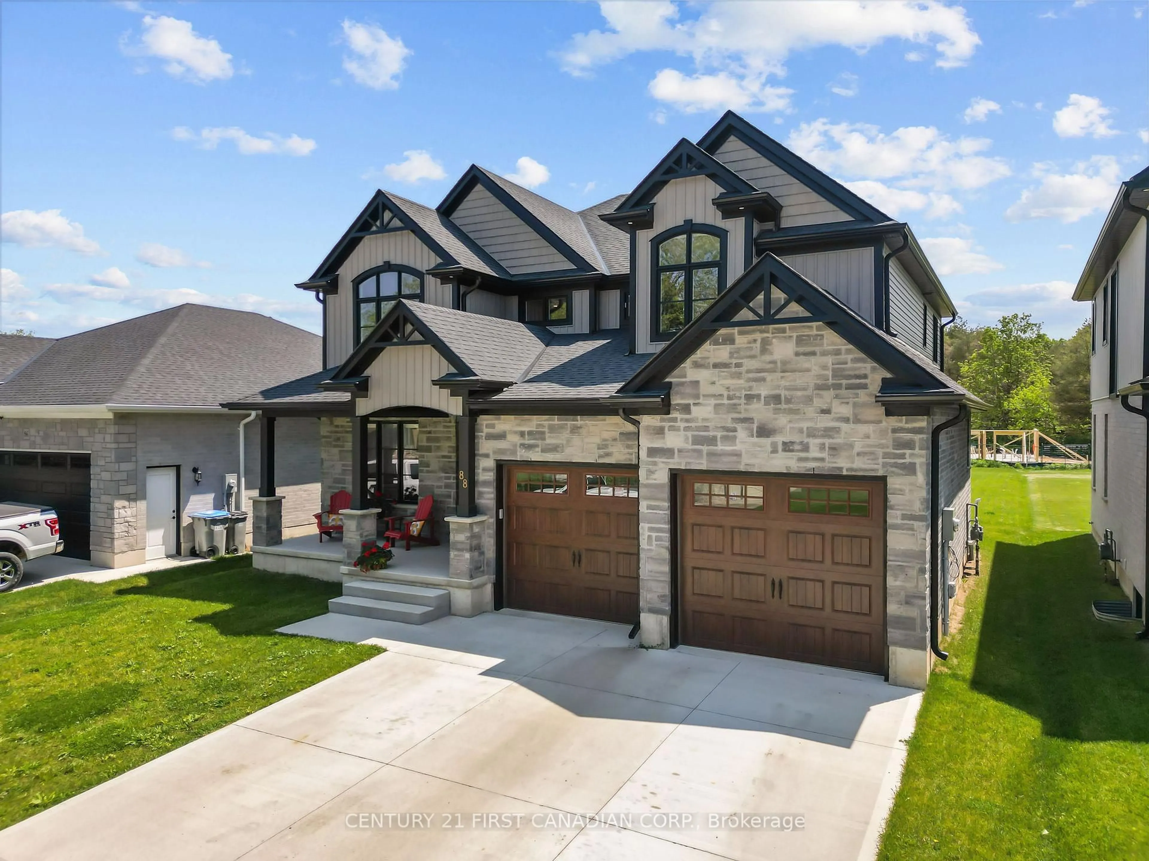 Home with brick exterior material, street for 88 Queen St, North Middlesex Ontario N0M 1A0