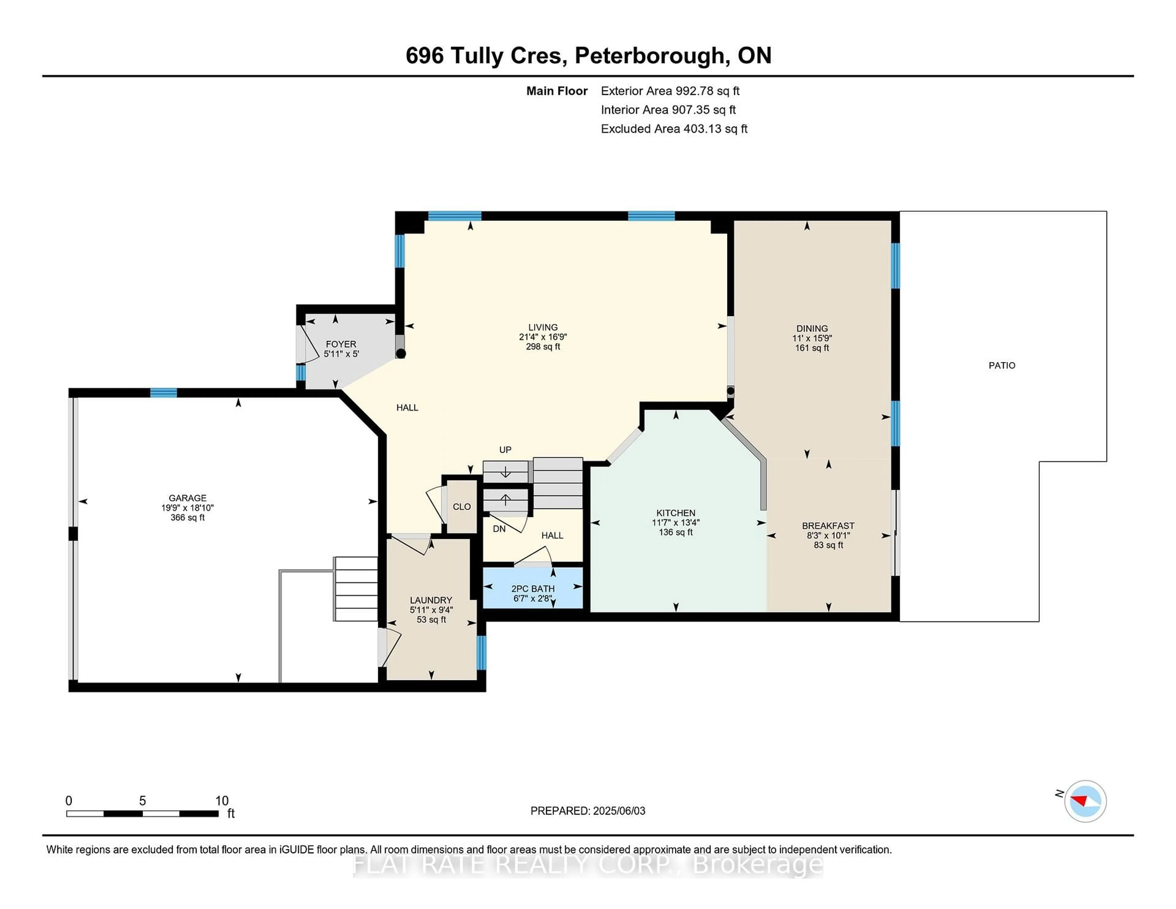 Floor plan for 696 Tully Cres, Peterborough West Ontario K9K 0A9