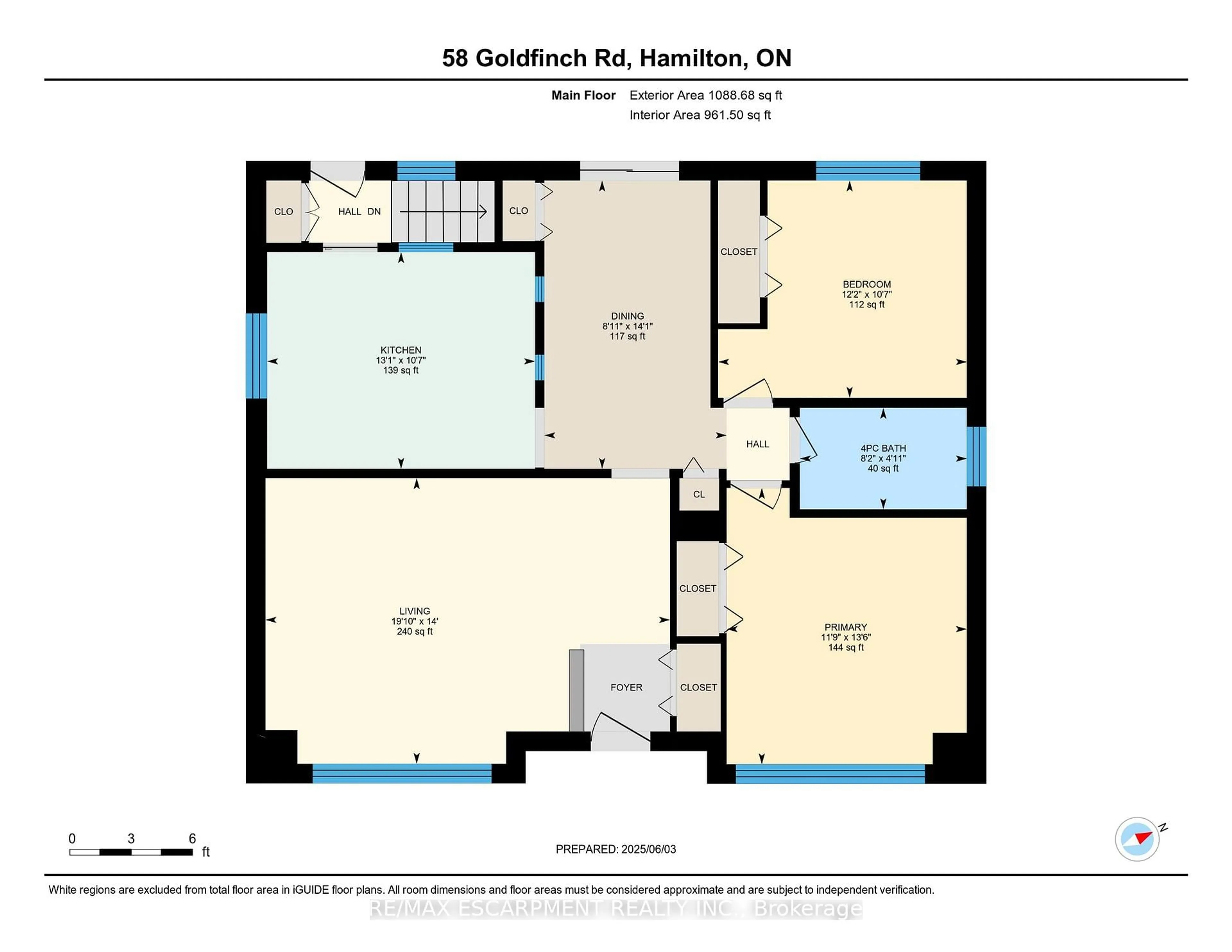 Floor plan for 58 GOLDFINCH Rd, Hamilton Ontario L9A 3W7
