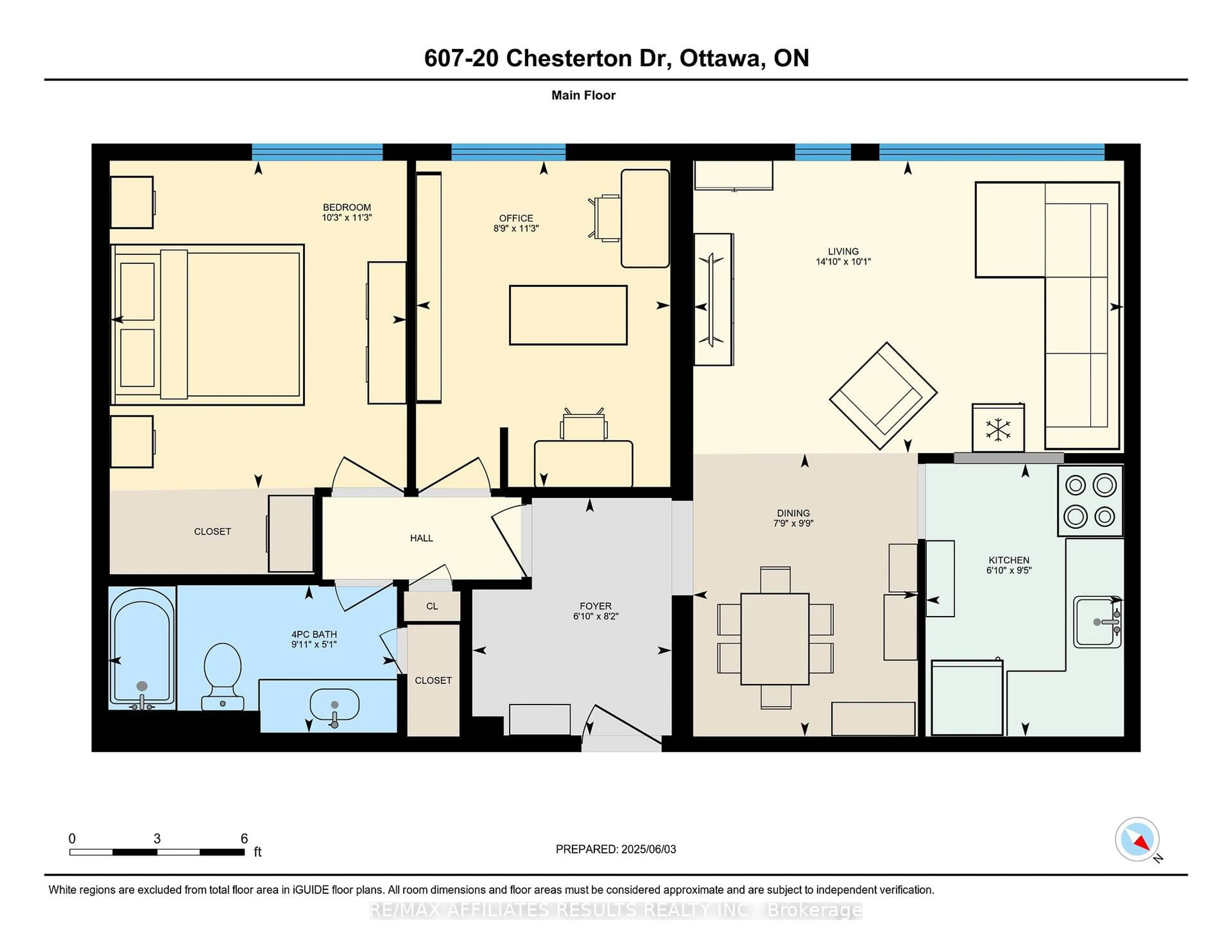 Floor plan for 20 Chesterton Dr #607, Ottawa Ontario K2E 6Z7