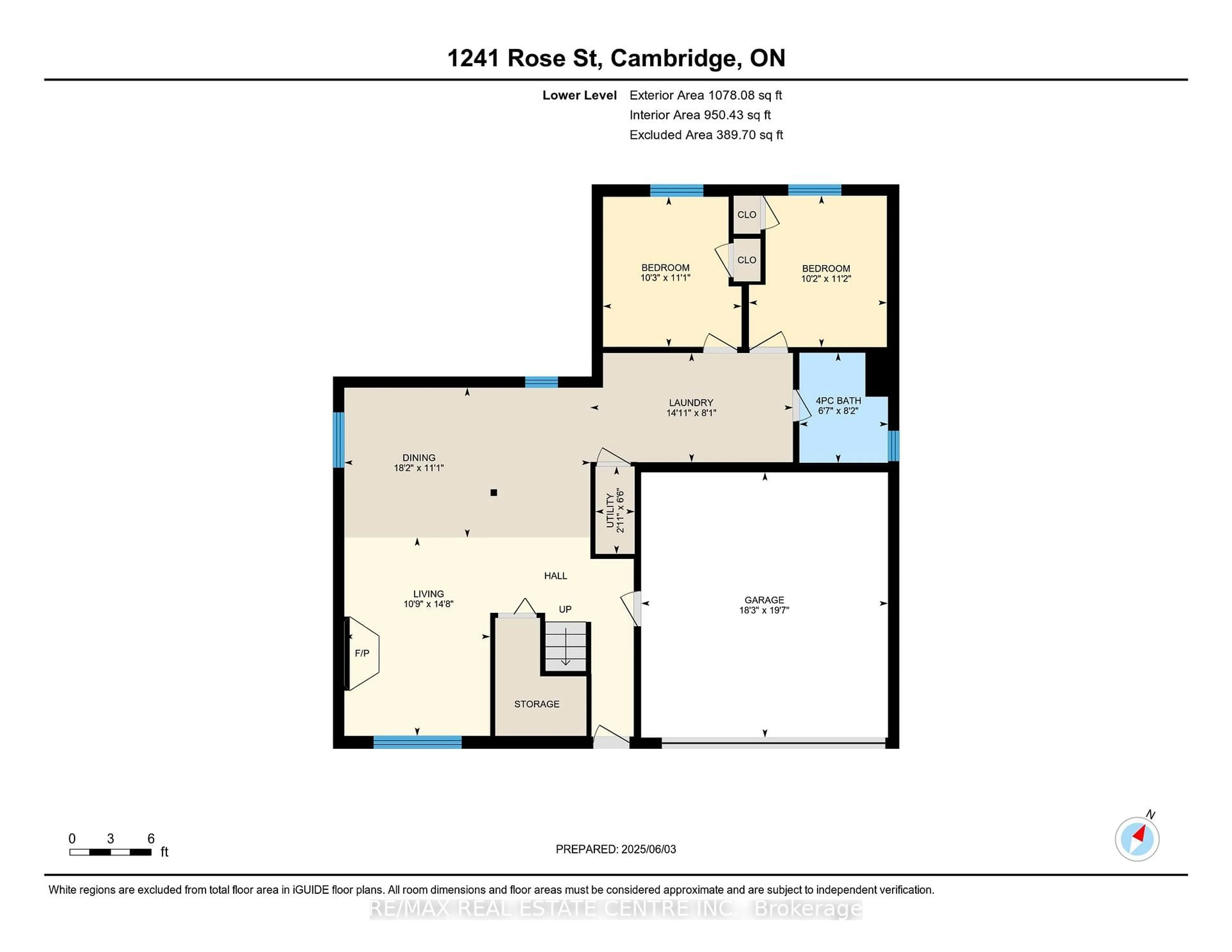 Floor plan for 1241 Rose St, Cambridge Ontario N3H 5K9