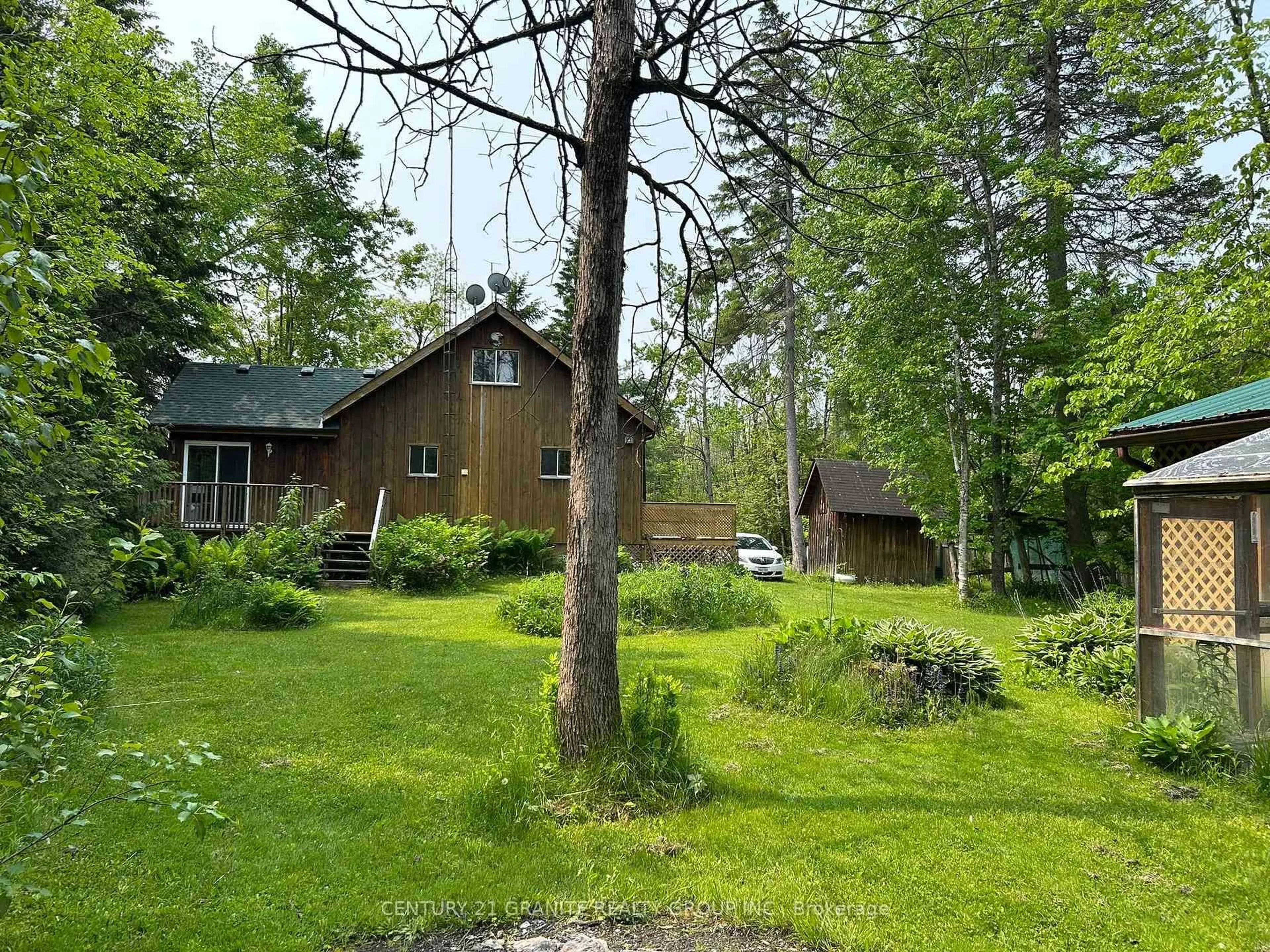 A pic from outside/outdoor area/front of a property/back of a property/a pic from drone, forest/trees view for 5 Chateau Pl, Kawartha Lakes Ontario K0M 1N0
