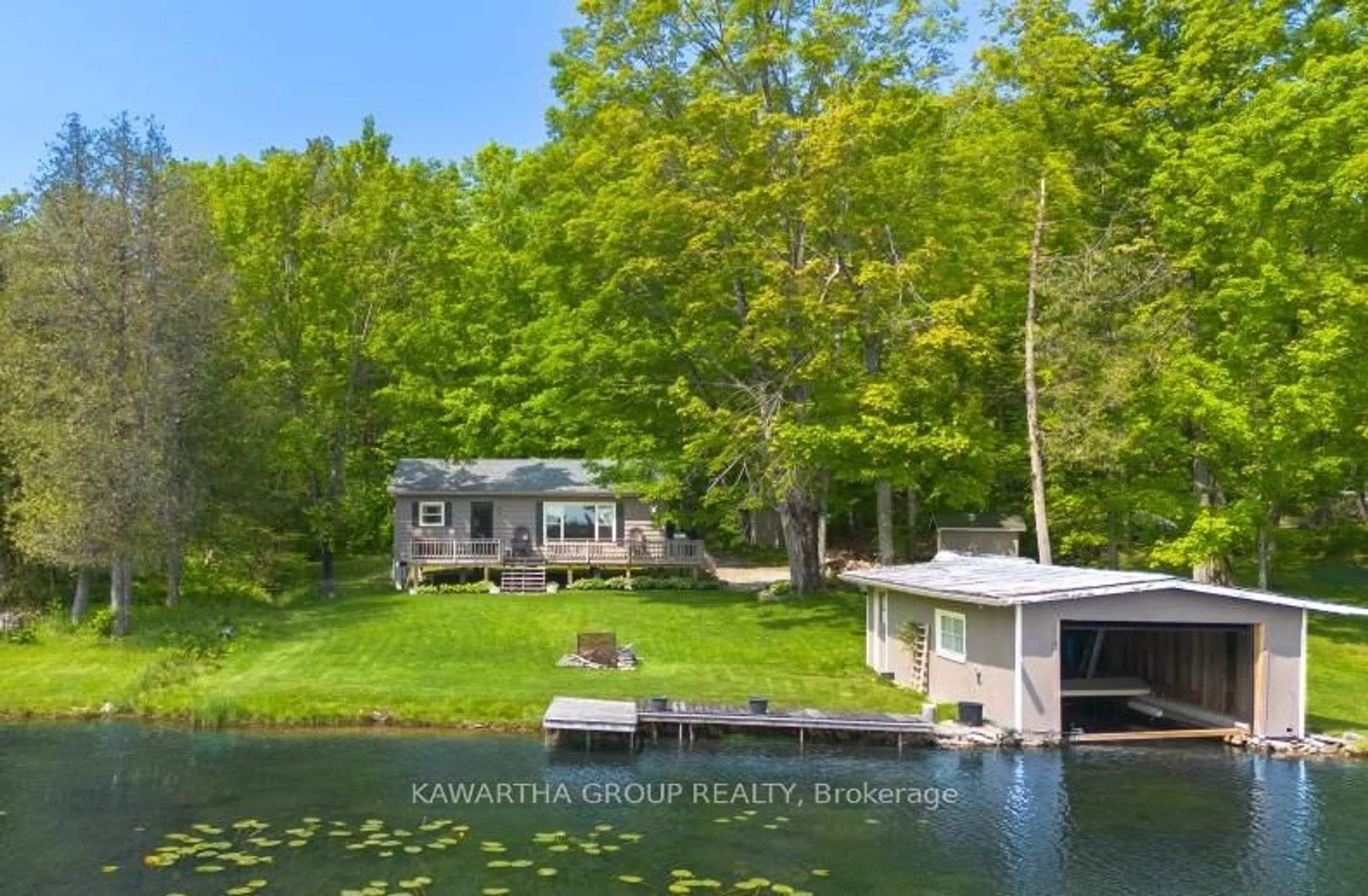A pic from outside/outdoor area/front of a property/back of a property/a pic from drone, water/lake/river/ocean view for 87 Pearce Rd, Kawartha Lakes Ontario K0M 2B0