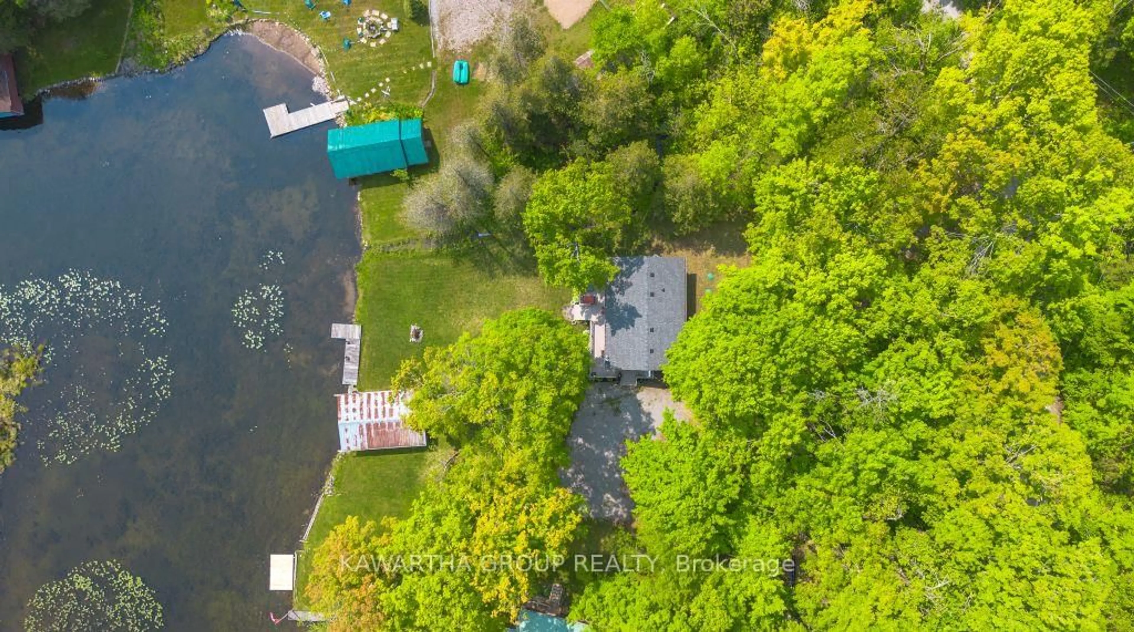 A pic from outside/outdoor area/front of a property/back of a property/a pic from drone, water/lake/river/ocean view for 87 Pearce Rd, Kawartha Lakes Ontario K0M 2B0