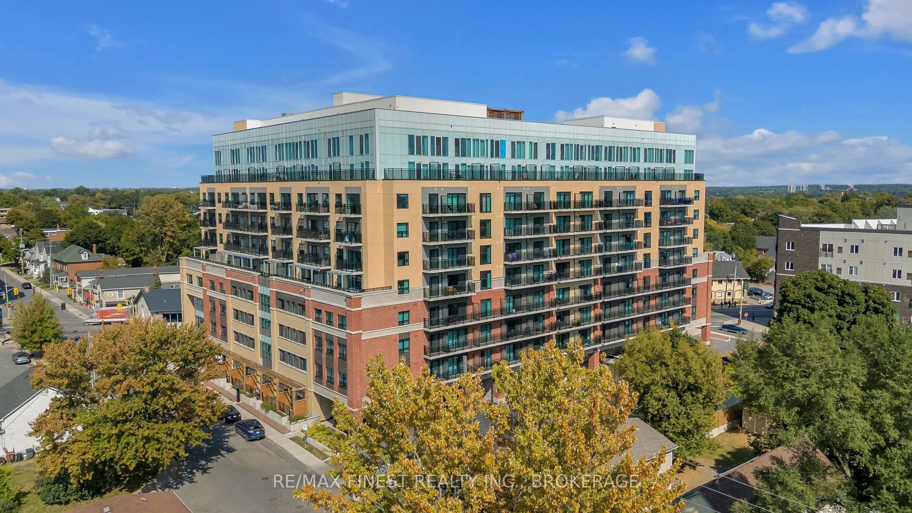 A pic from outside/outdoor area/front of a property/back of a property/a pic from drone, city buildings view from balcony for 652 PRINCESS St #340, Kingston Ontario K7L 1E5