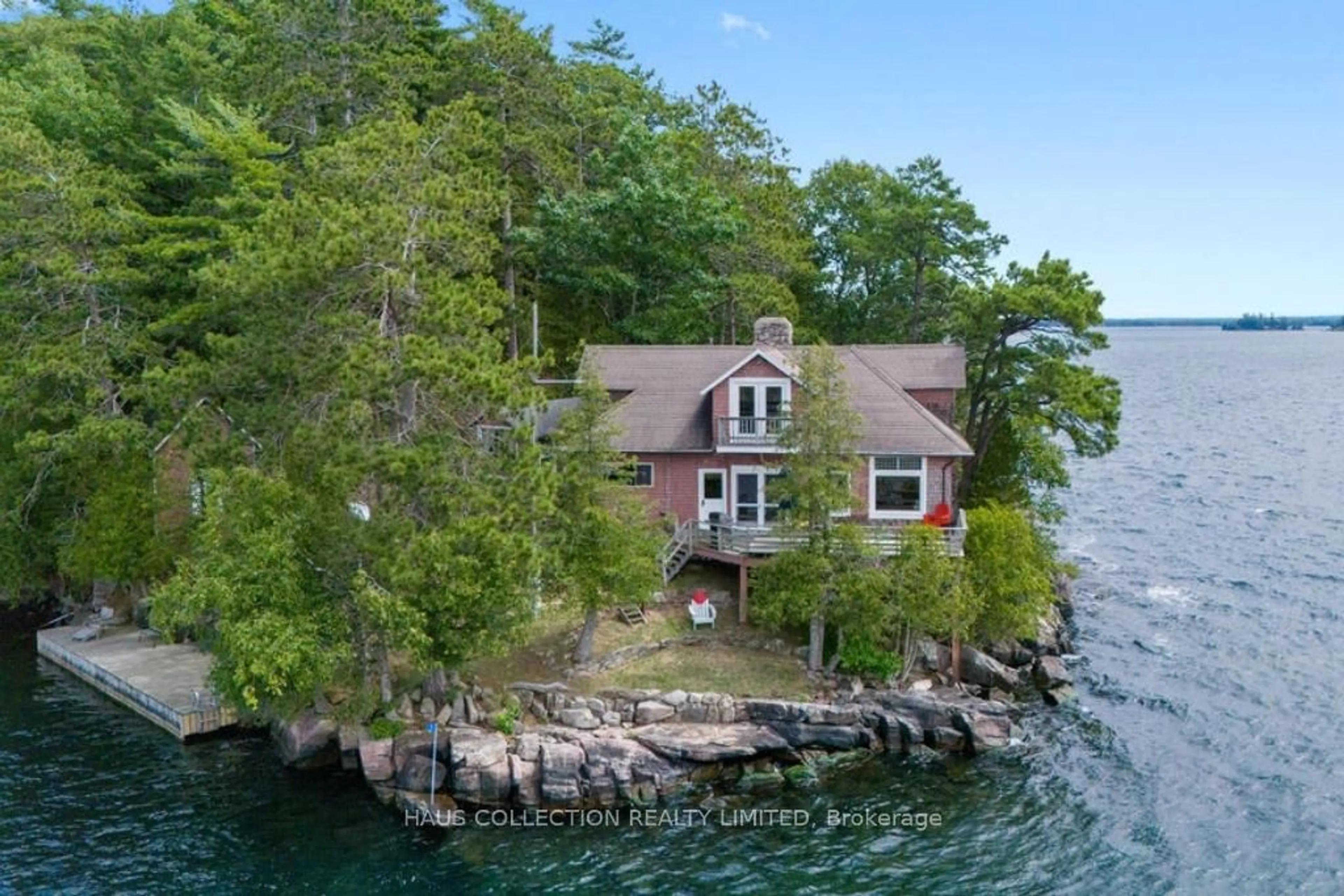 A pic from outside/outdoor area/front of a property/back of a property/a pic from drone, water/lake/river/ocean view for 1 LITTLE GRENADIER Island, Leeds and the Thousand Islands Ontario K0E 1V0
