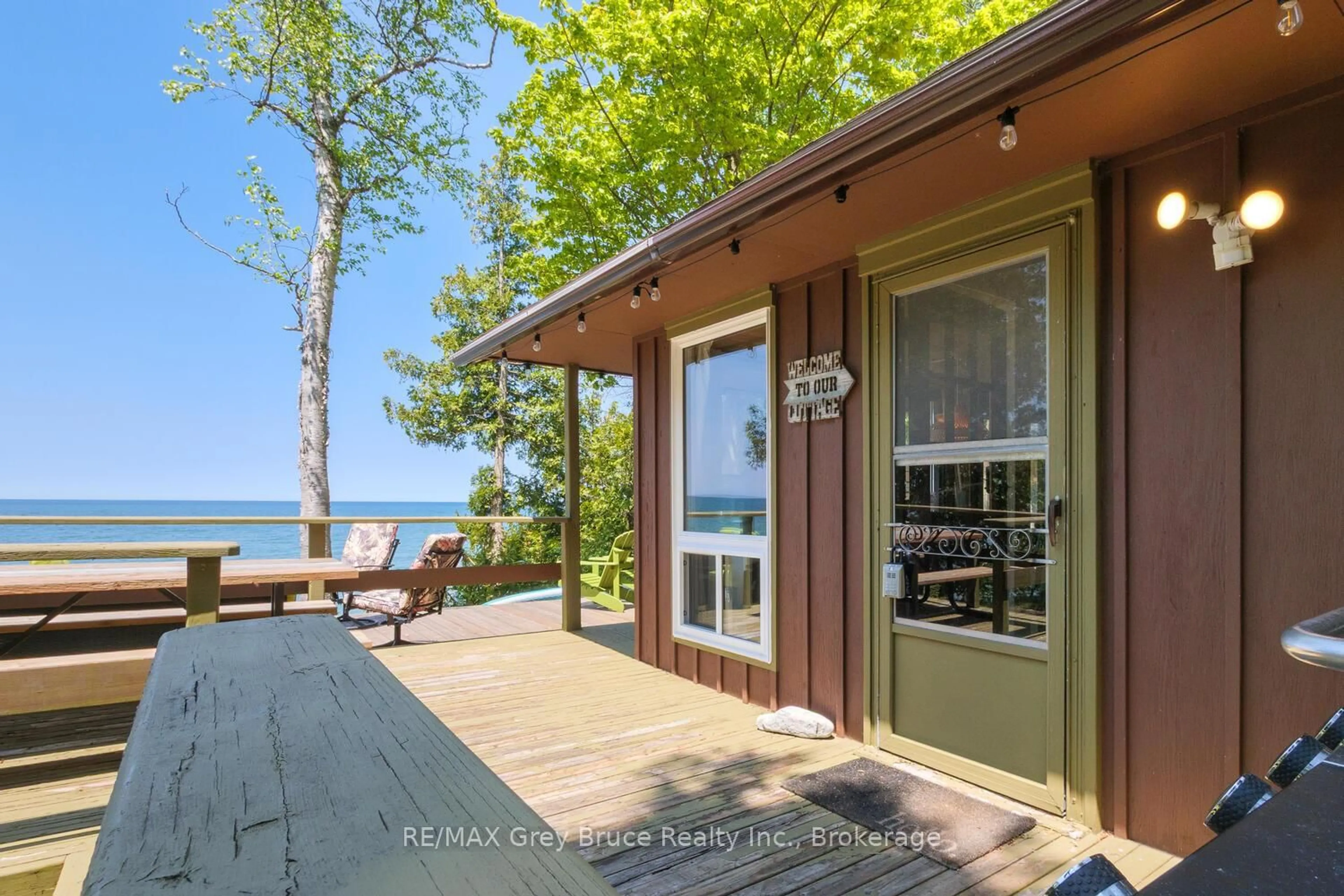 Patio, water/lake/river/ocean view for 821 Bruce Road 13 Rd, Native Leased Lands Ontario N0H 2G0