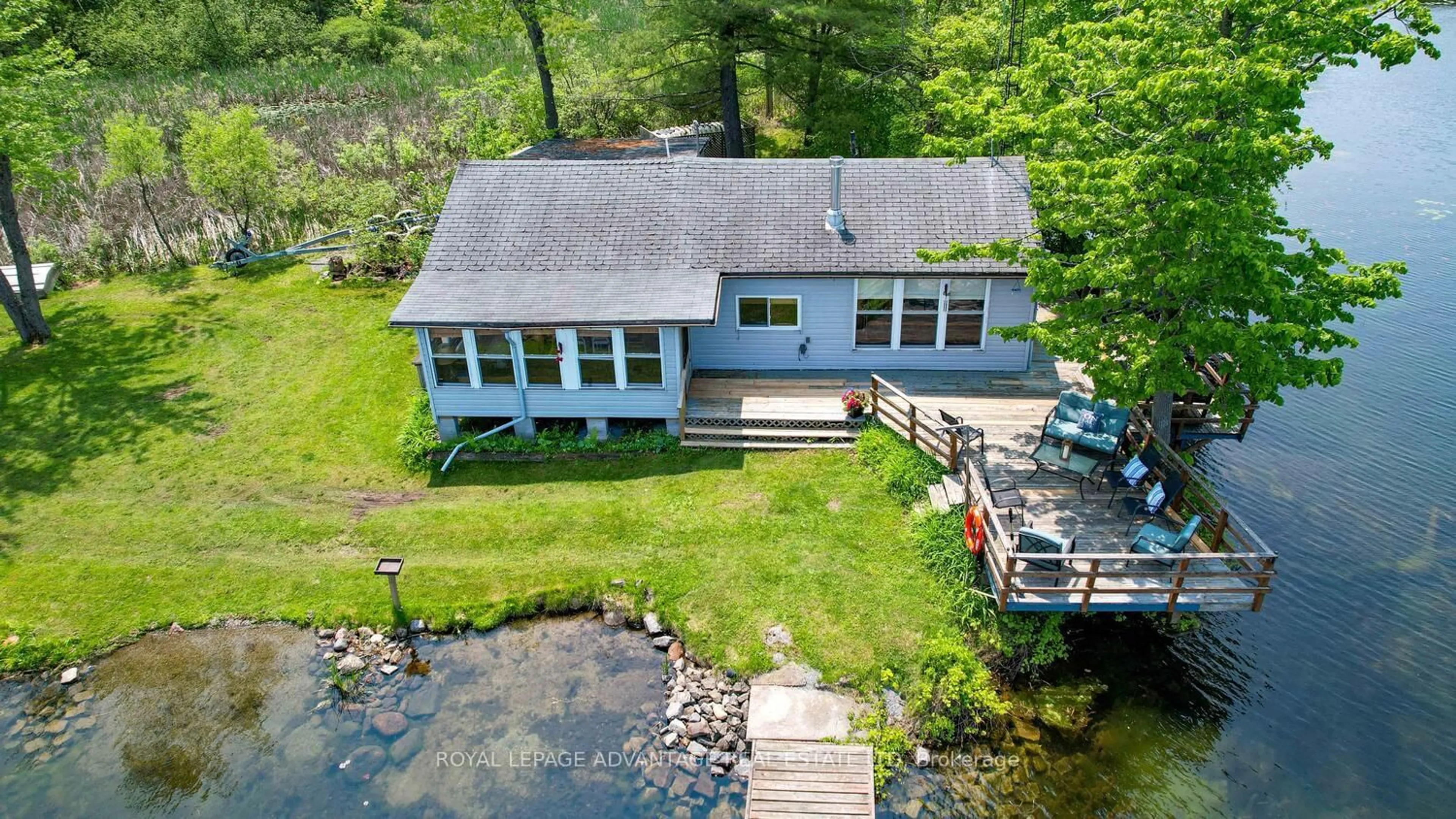 A pic from outside/outdoor area/front of a property/back of a property/a pic from drone, water/lake/river/ocean view for 832 Klon Lane, Leeds and the Thousand Islands Ontario K0H 2N0