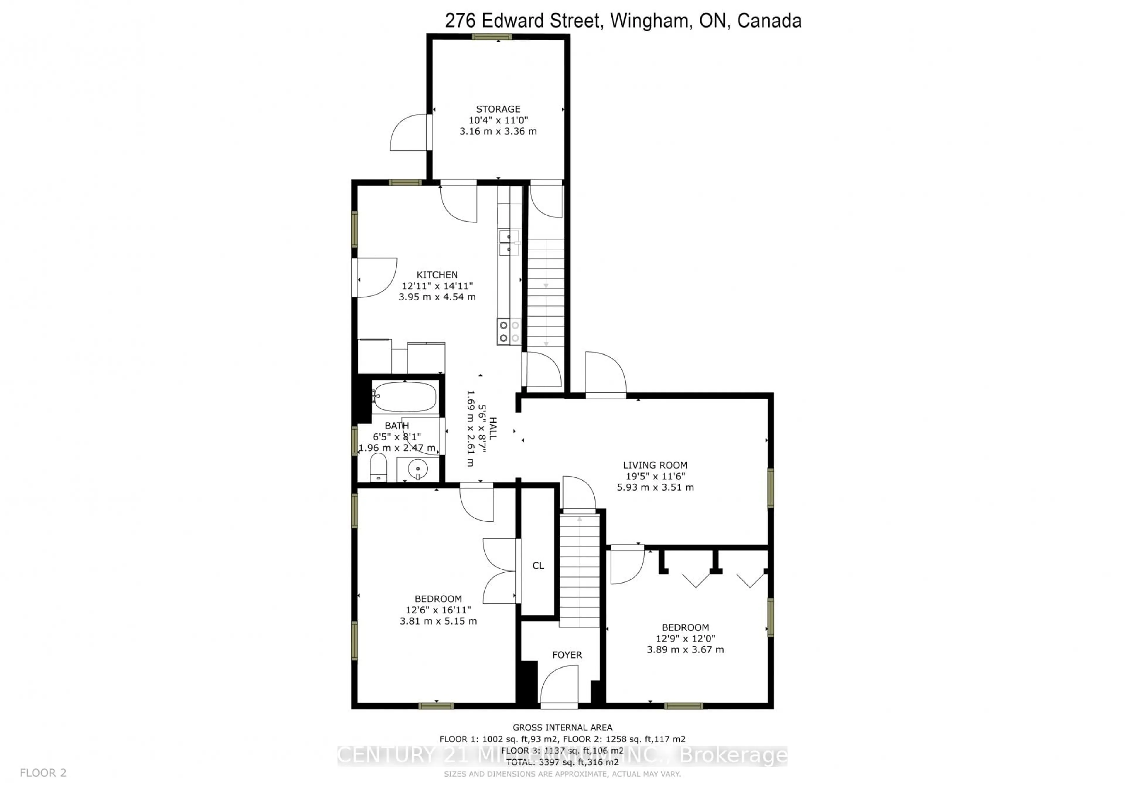 Floor plan for 276 Edward St #274, North Huron Ontario N0G 2W0