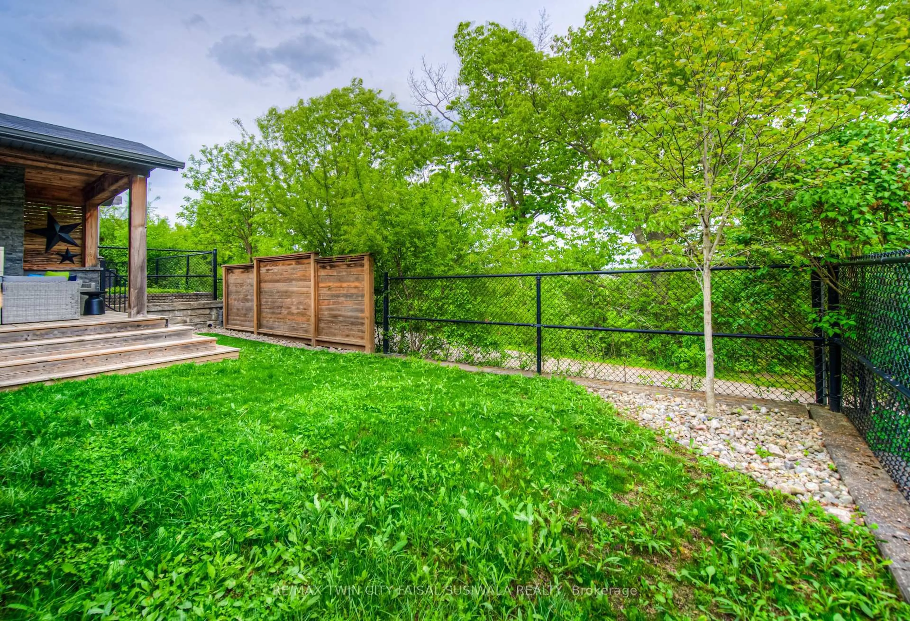 Patio, forest/trees view for 126 Baldwin Dr, Cambridge Ontario N3C 0B4