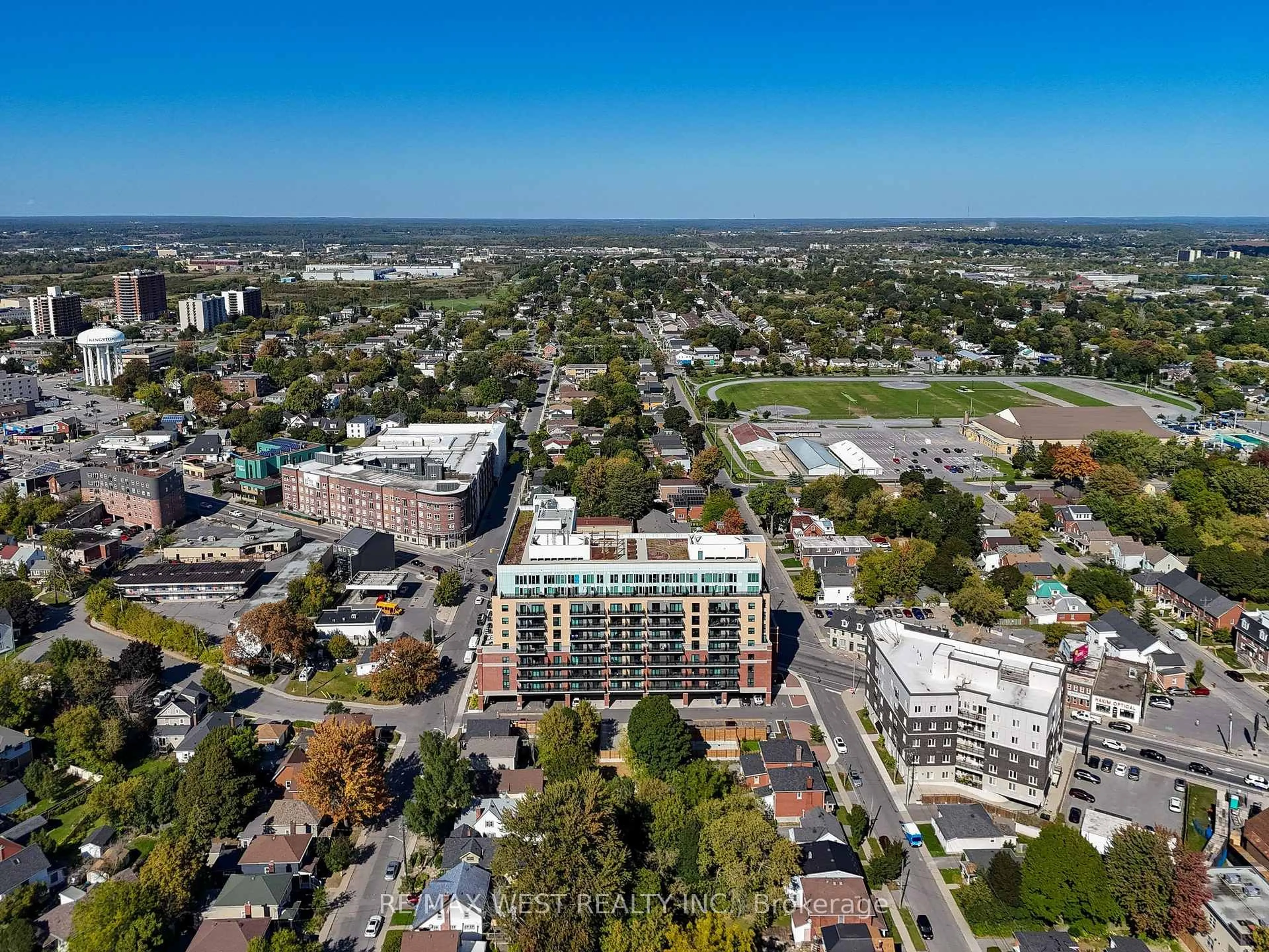 A pic from outside/outdoor area/front of a property/back of a property/a pic from drone, city buildings view from balcony for 652 PRINCESS St #440, Kingston Ontario K7L 3Z9