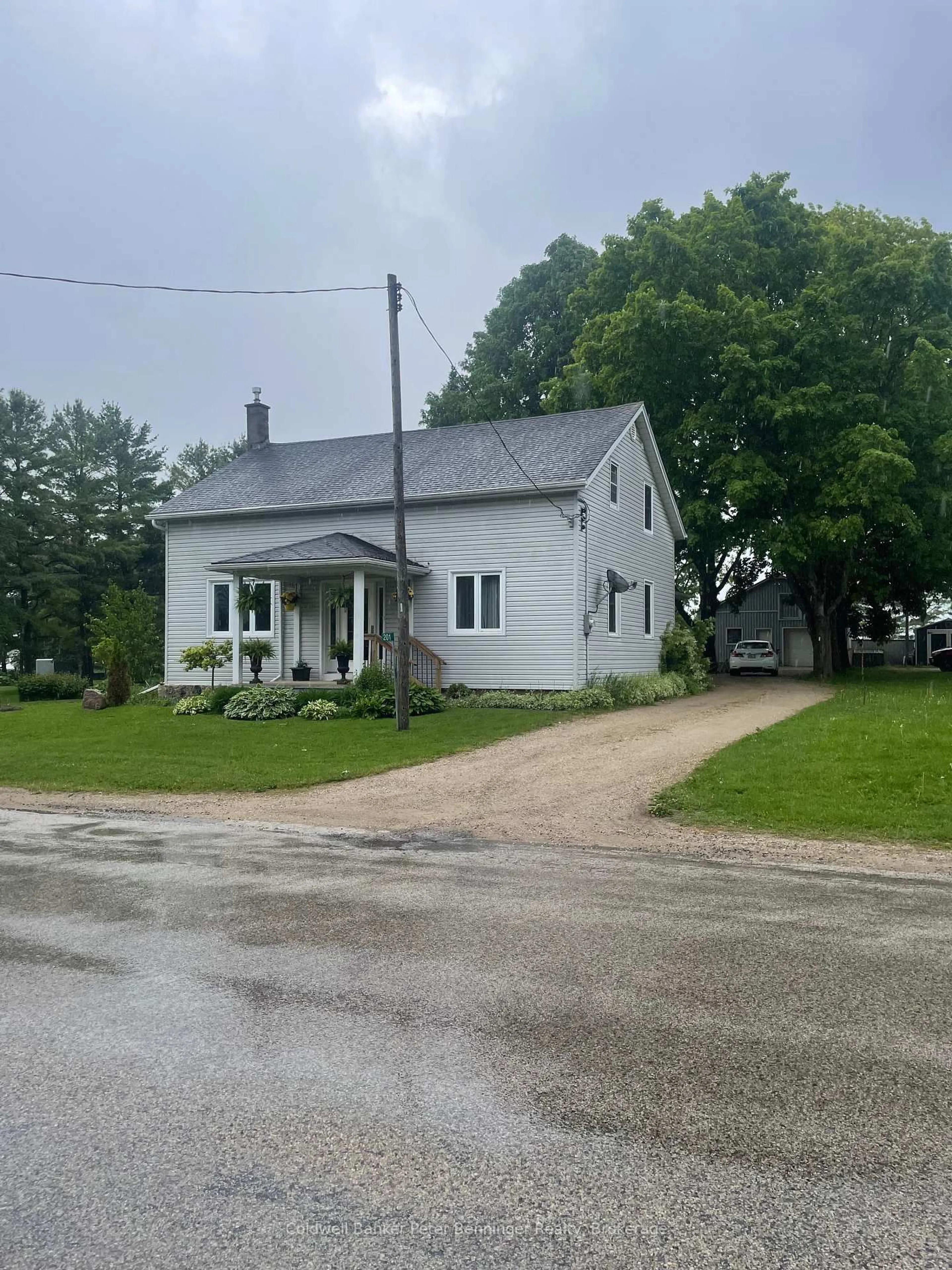 A pic from outside/outdoor area/front of a property/back of a property/a pic from drone, street for 201 Concession 14 Concession, South Bruce Ontario N0G 2J0