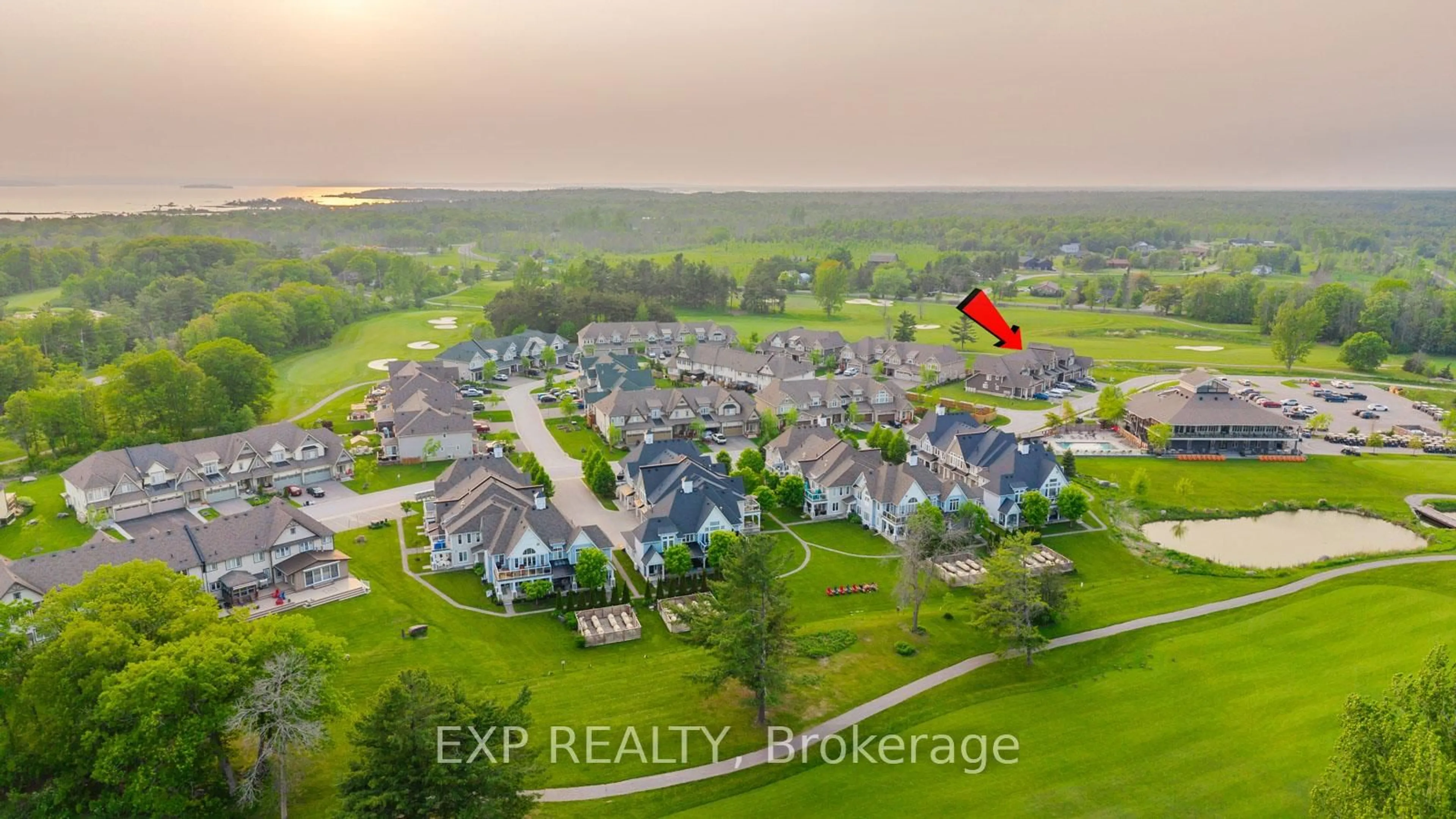 A pic from outside/outdoor area/front of a property/back of a property/a pic from drone, water/lake/river/ocean view for 76 Links Tr, Georgian Bay Ontario L0K 1S0