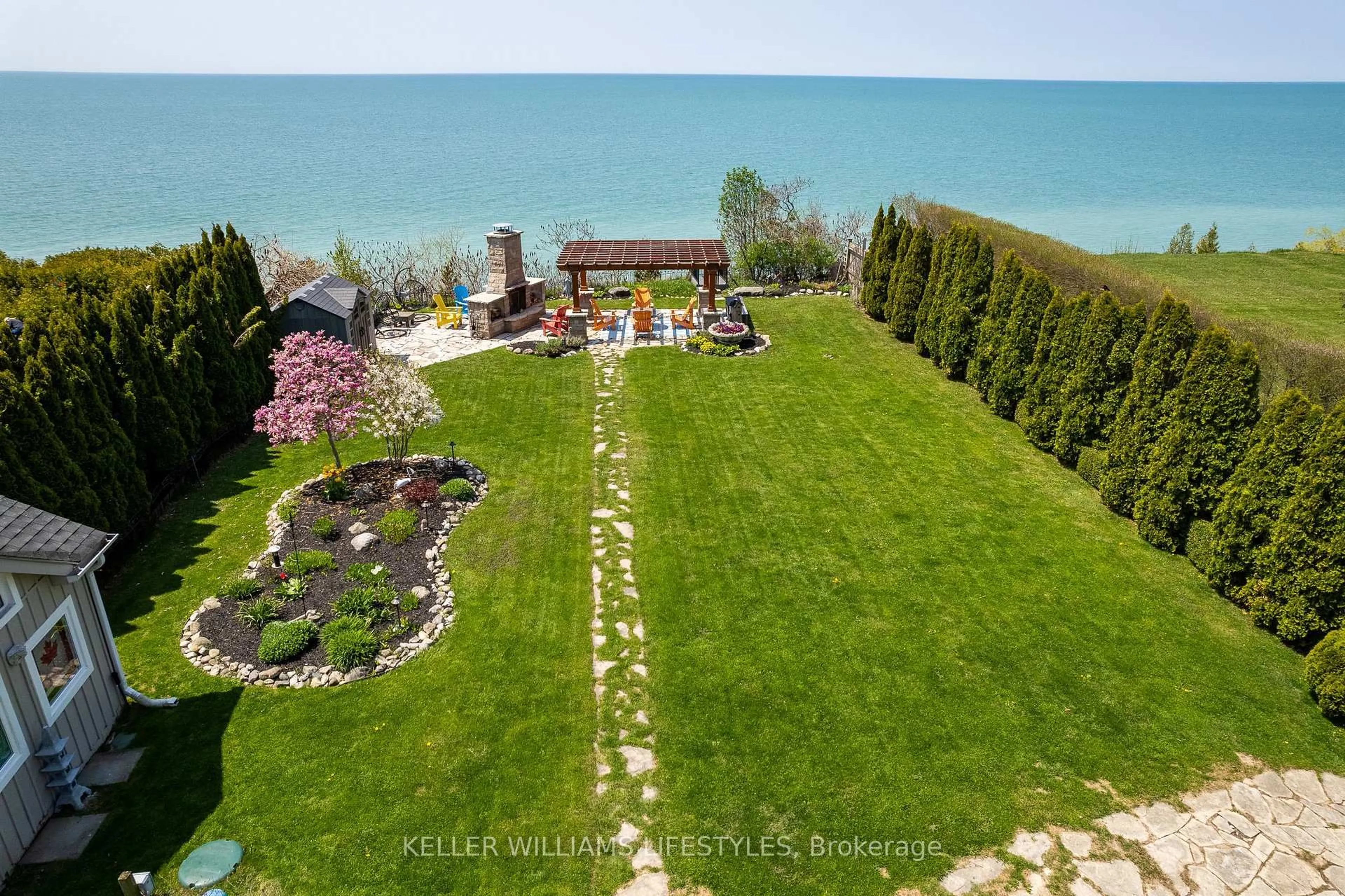A pic from outside/outdoor area/front of a property/back of a property/a pic from drone, water/lake/river/ocean view for 73853 DURAND Ave, Bluewater Ontario N0M 2T0