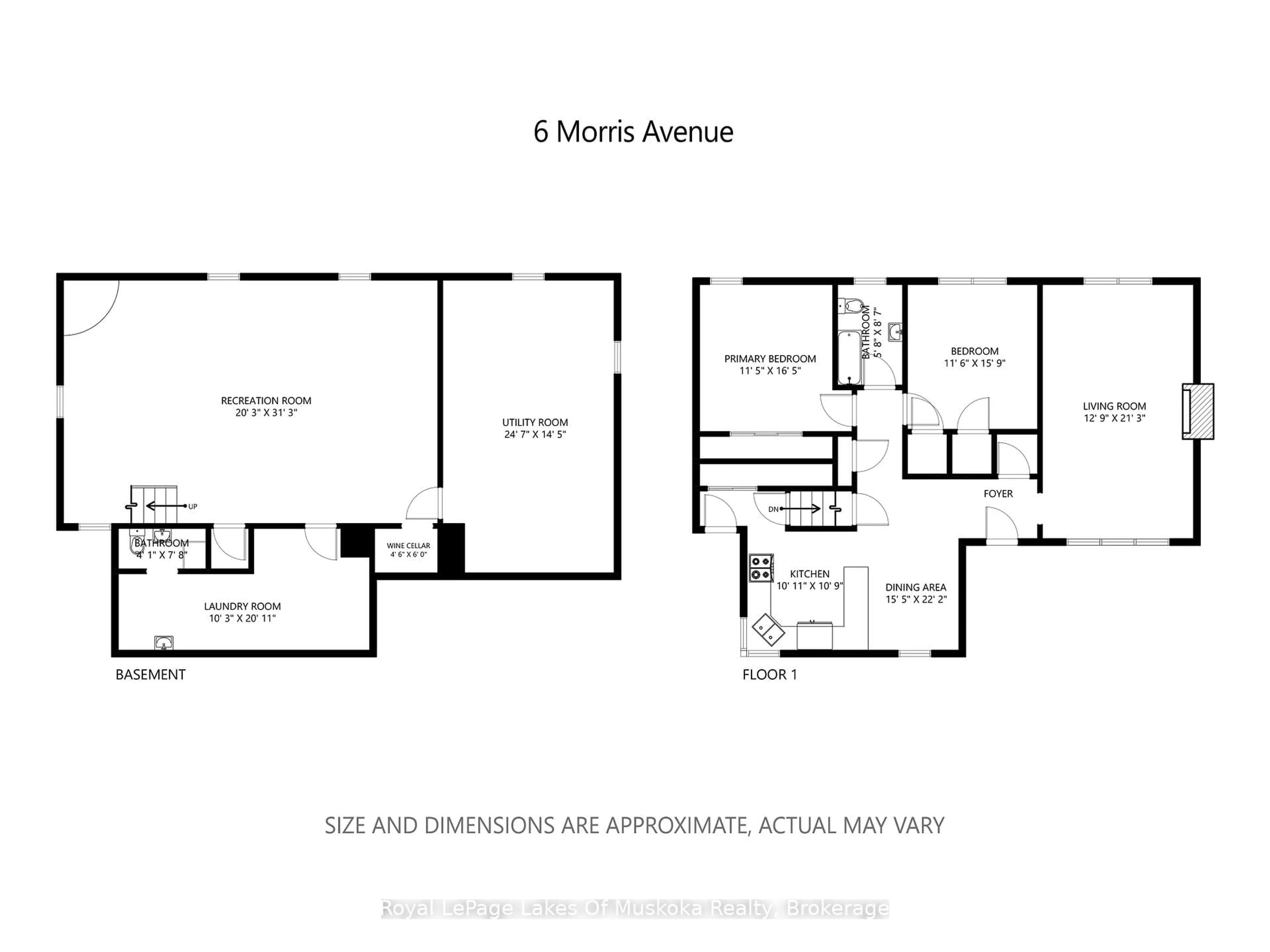 Floor plan for 6 Morris Ave, Huntsville Ontario P1H 1G6