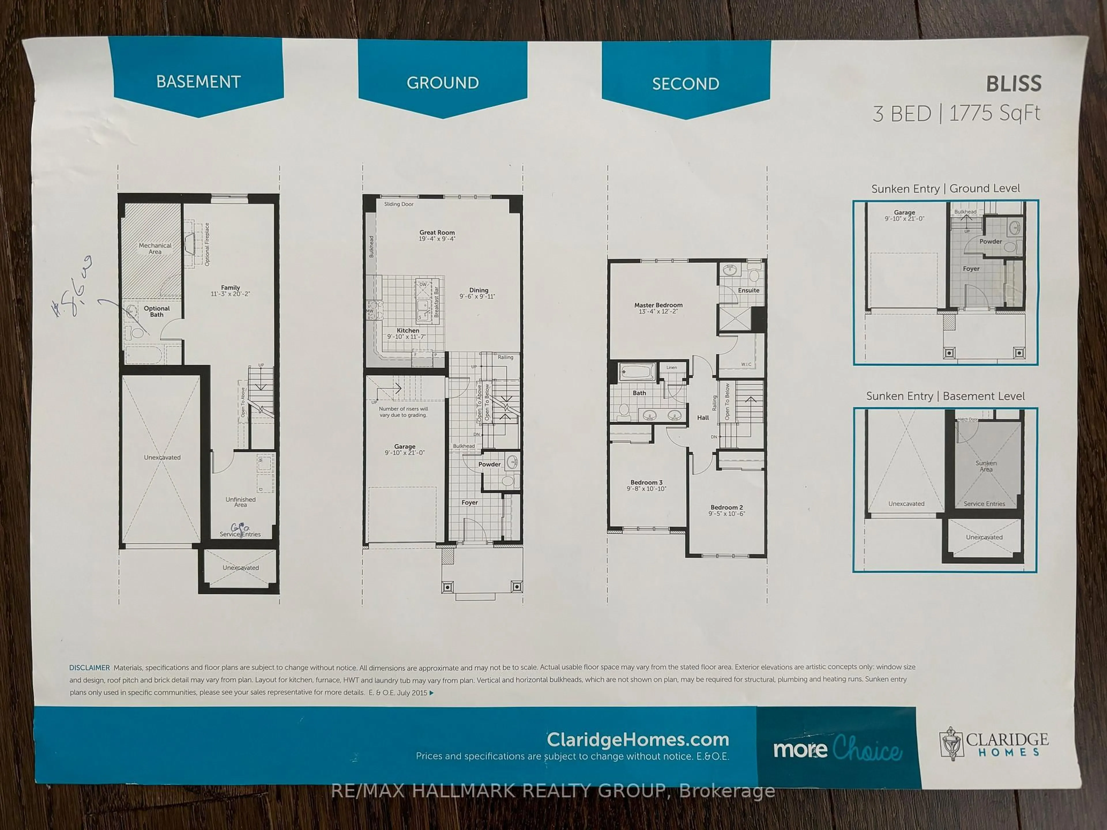 Floor plan for 1022 Cobble Hill Dr, Ottawa Ontario K2J 0J7