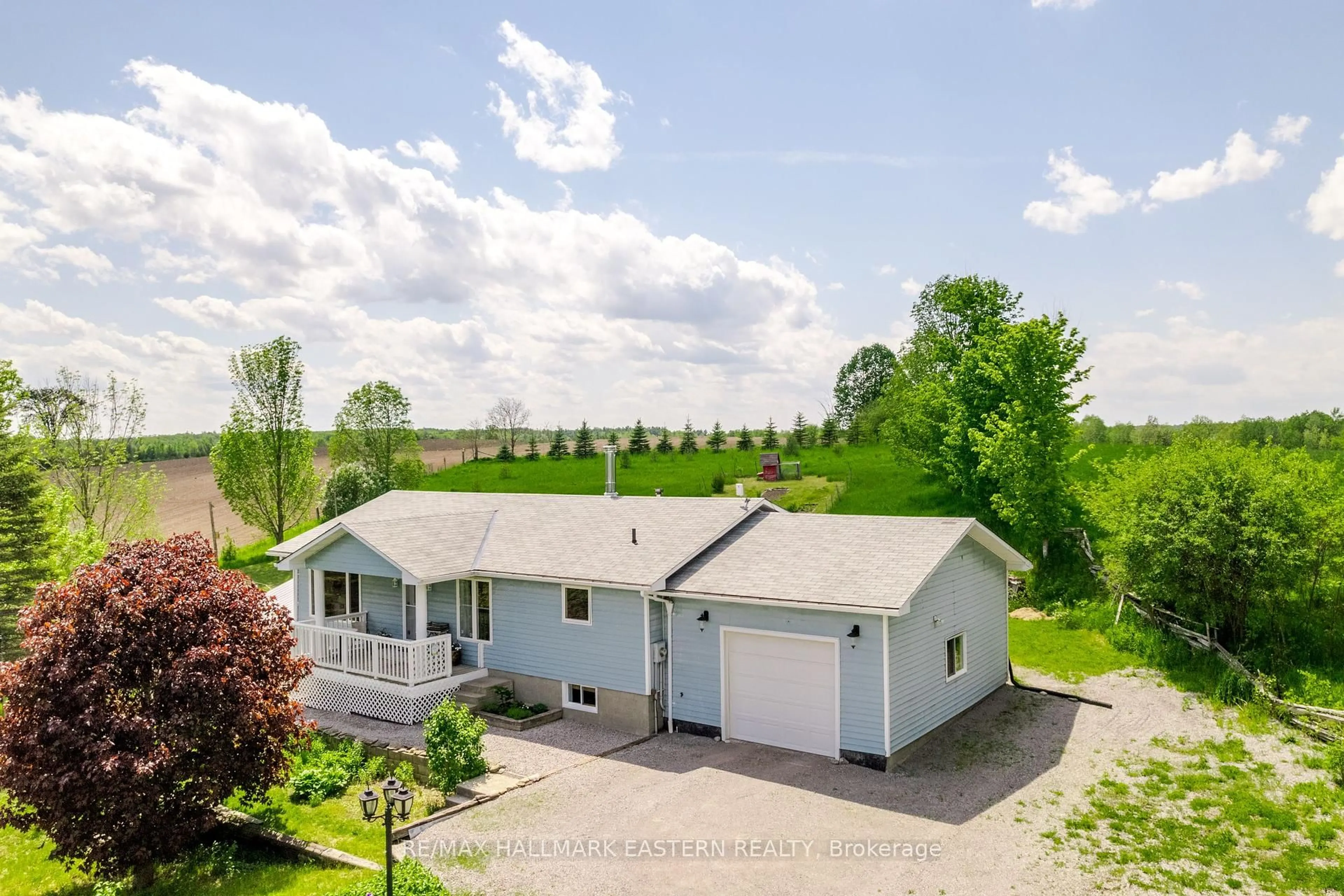 A pic from outside/outdoor area/front of a property/back of a property/a pic from drone, water/lake/river/ocean view for 597 Killarney Bay Rd, Kawartha Lakes Ontario K0M 1G0
