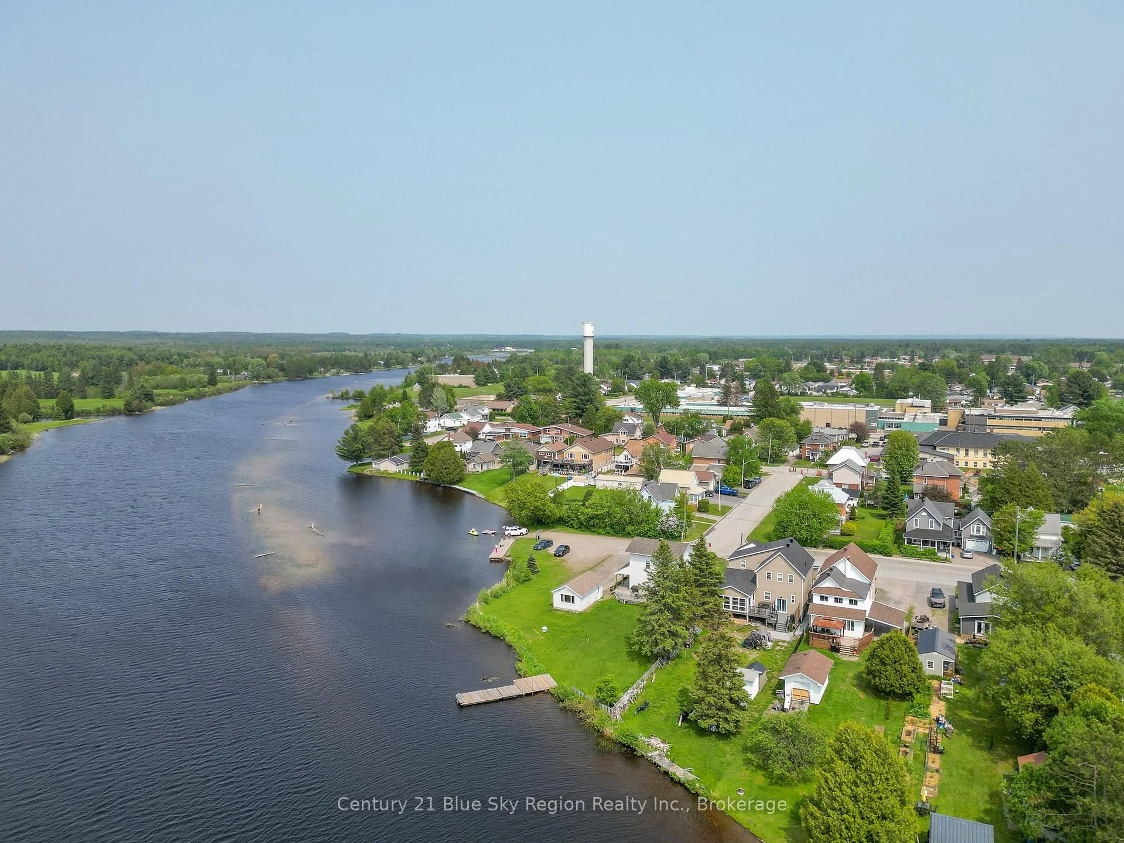 A pic from outside/outdoor area/front of a property/back of a property/a pic from drone, water/lake/river/ocean view for 87 Holditch St, West Nipissing Ontario P2B 1S3