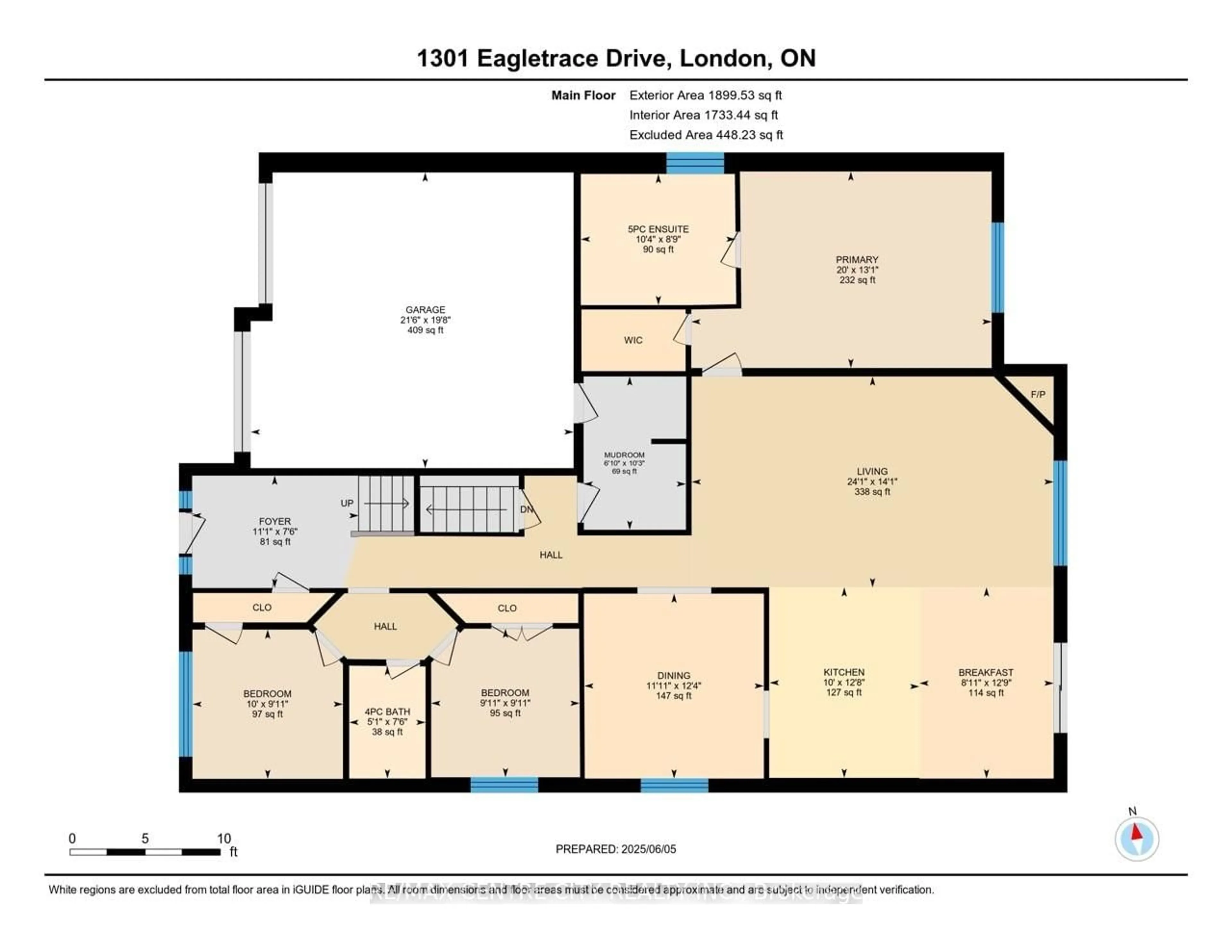 Floor plan for 1301 Eagletrace Dr, London North Ontario N6G 0K9