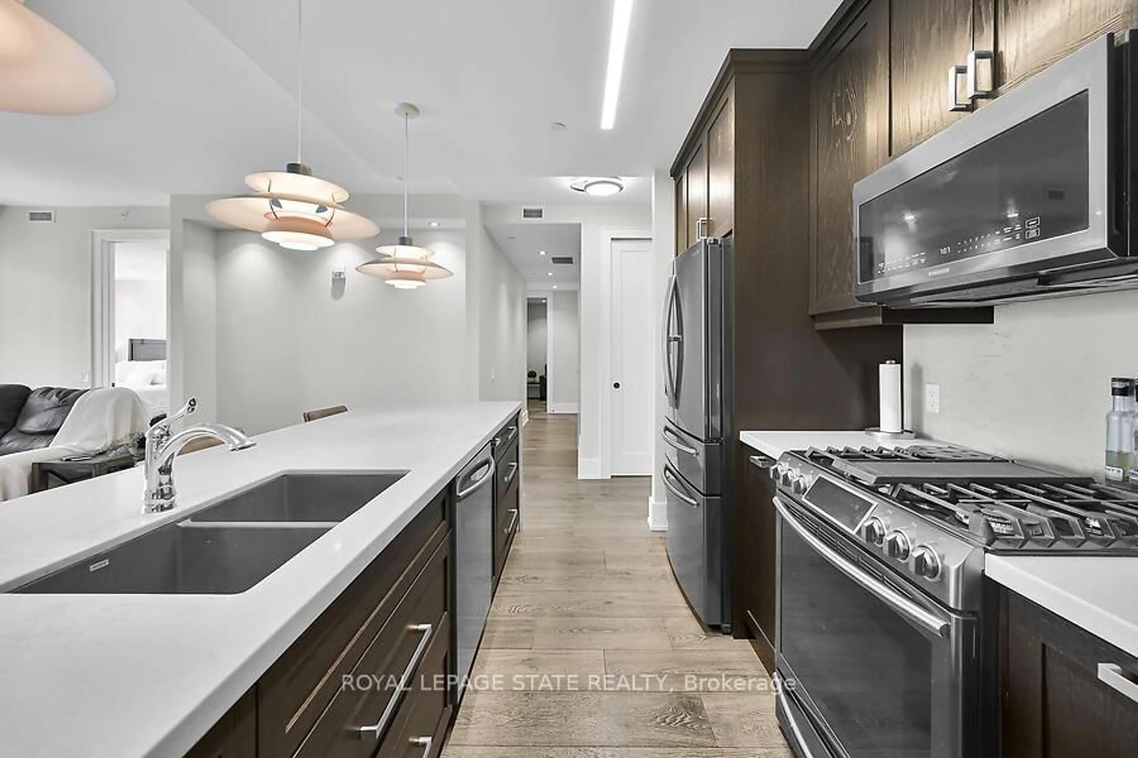 Contemporary kitchen, ceramic/tile floor for 181 James St #804 (PH4), Hamilton Ontario L8R 2K9