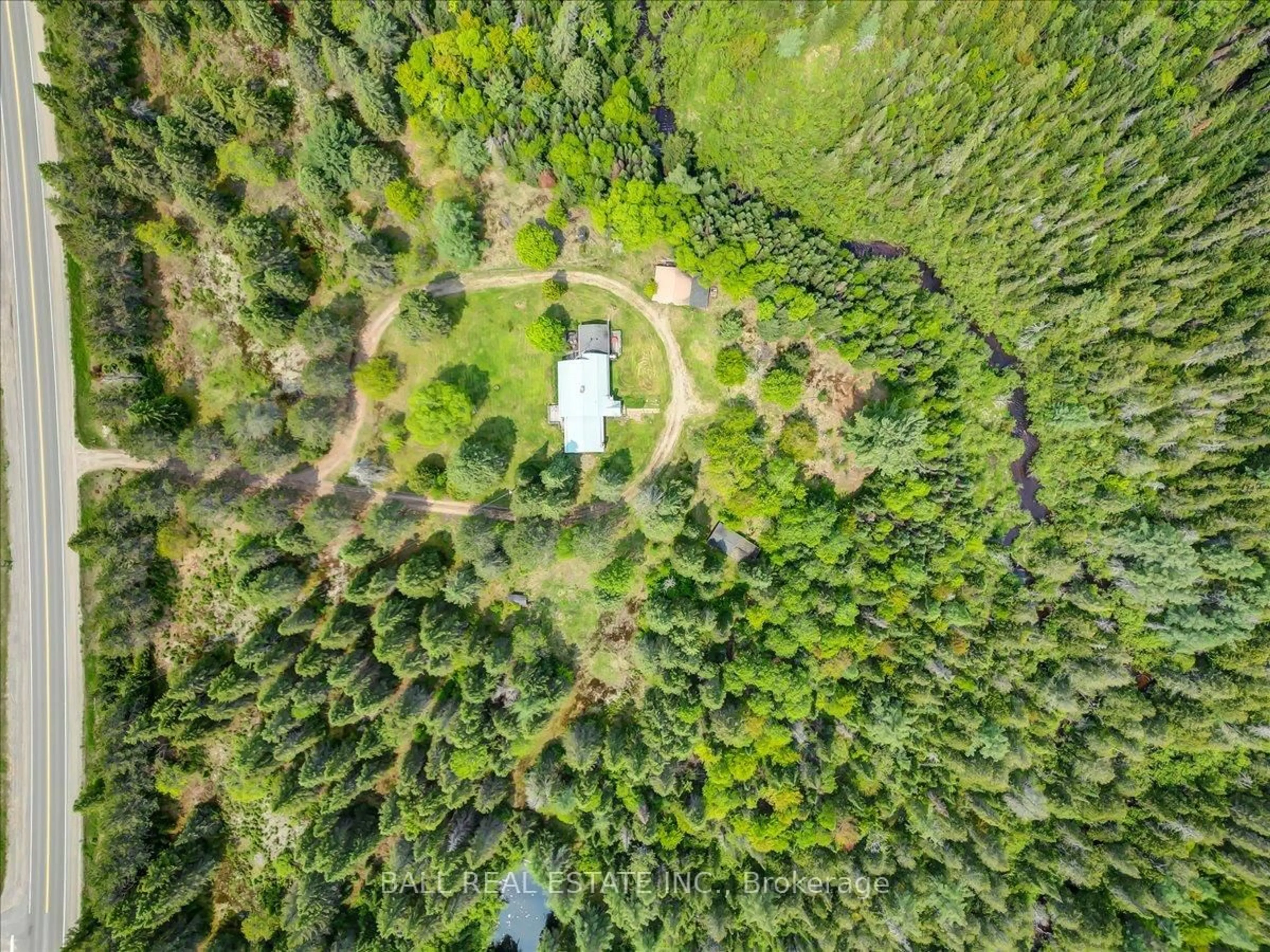 A pic from outside/outdoor area/front of a property/back of a property/a pic from drone, forest/trees view for 31104 Highway 62 North, Bancroft Ontario K0L 1C0