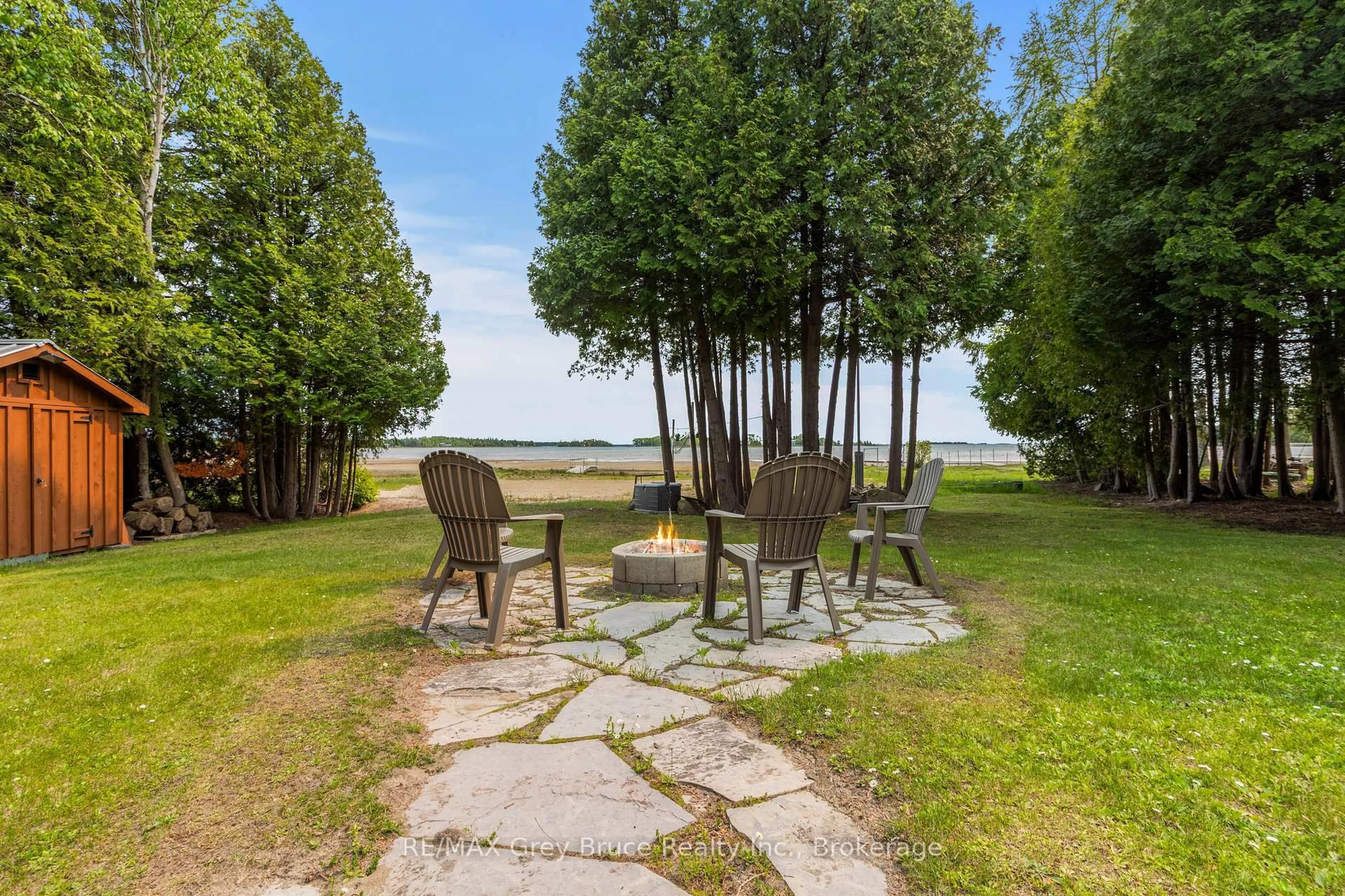 Patio, water/lake/river/ocean view for 805 Howdenvale Rd, South Bruce Peninsula Ontario N0H 2T0