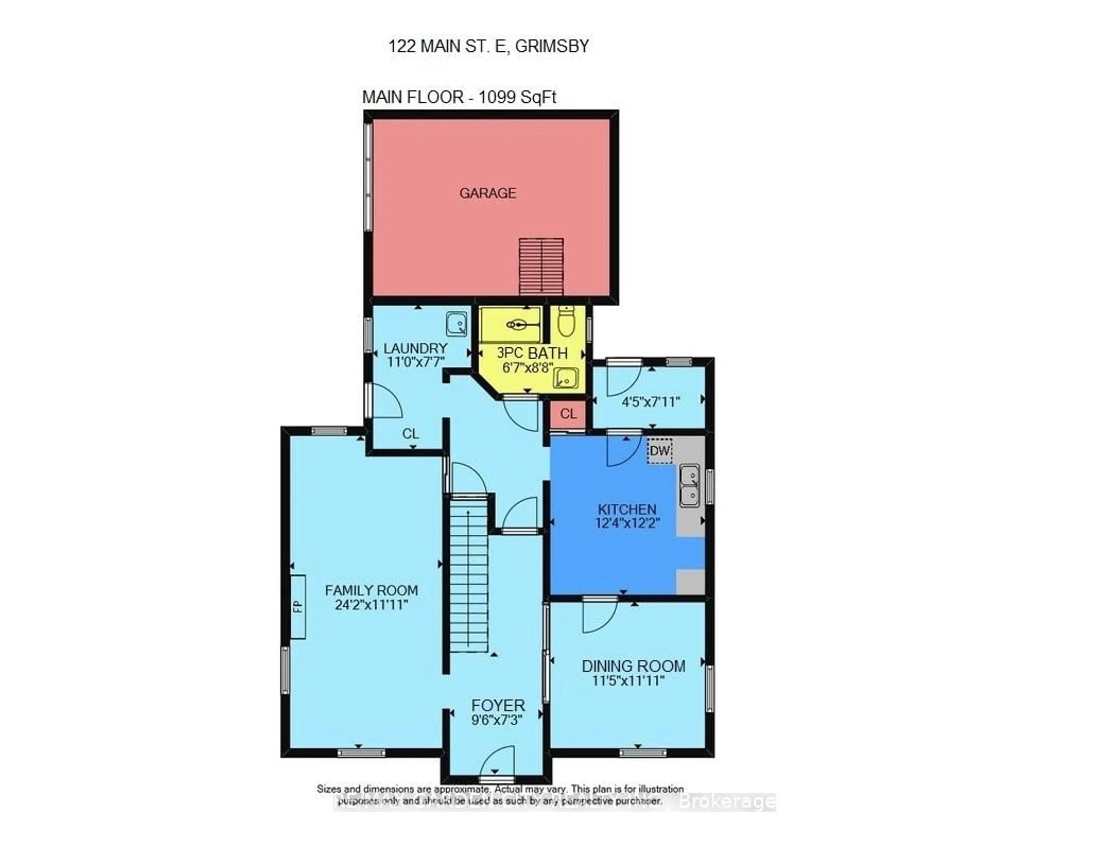 Floor plan for 122 MAIN St, Grimsby Ontario L3M 1N8