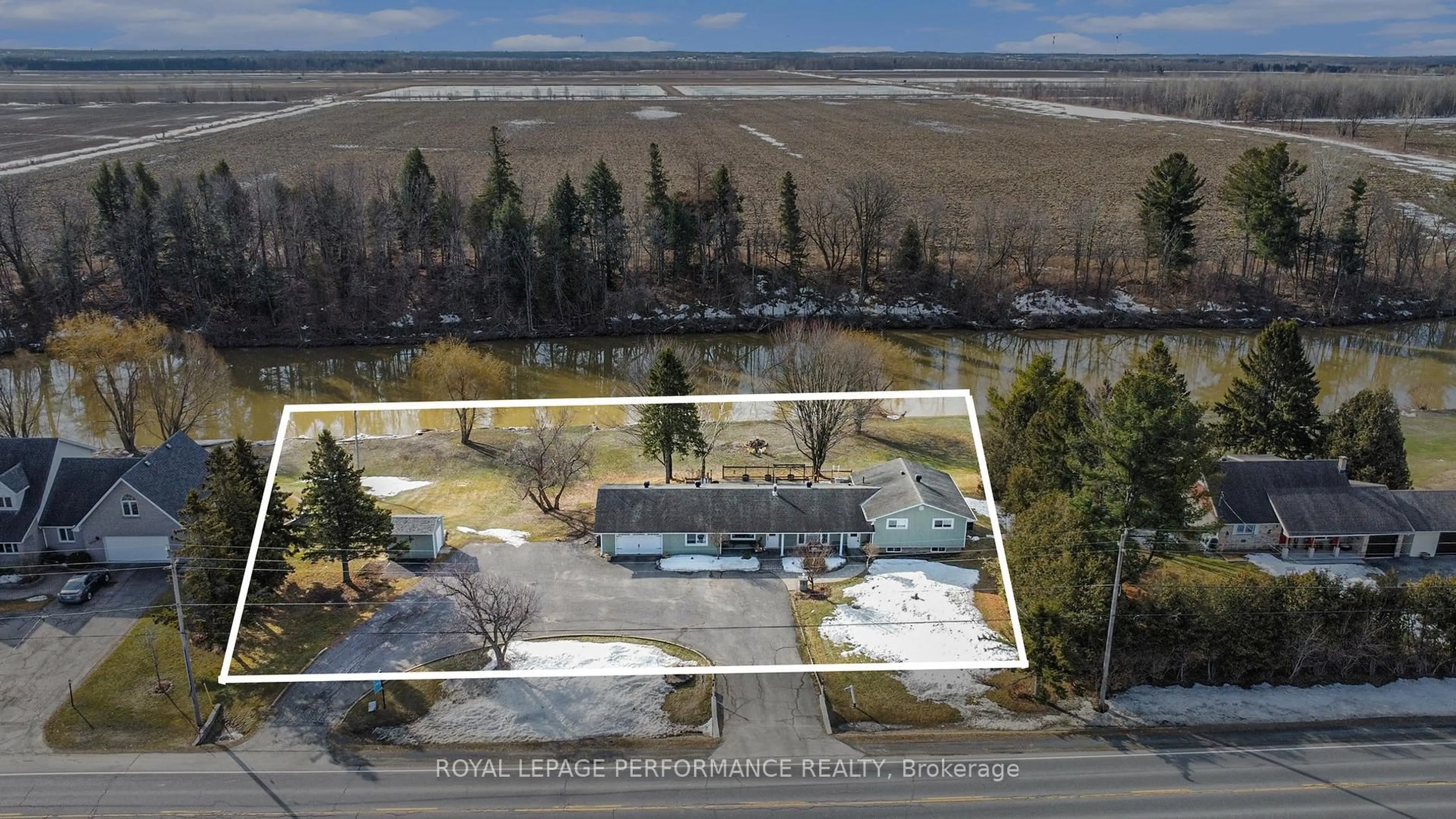 A pic from outside/outdoor area/front of a property/back of a property/a pic from drone, water/lake/river/ocean view for 1430 Notre Dame St, Russell Ontario K0A 1W0