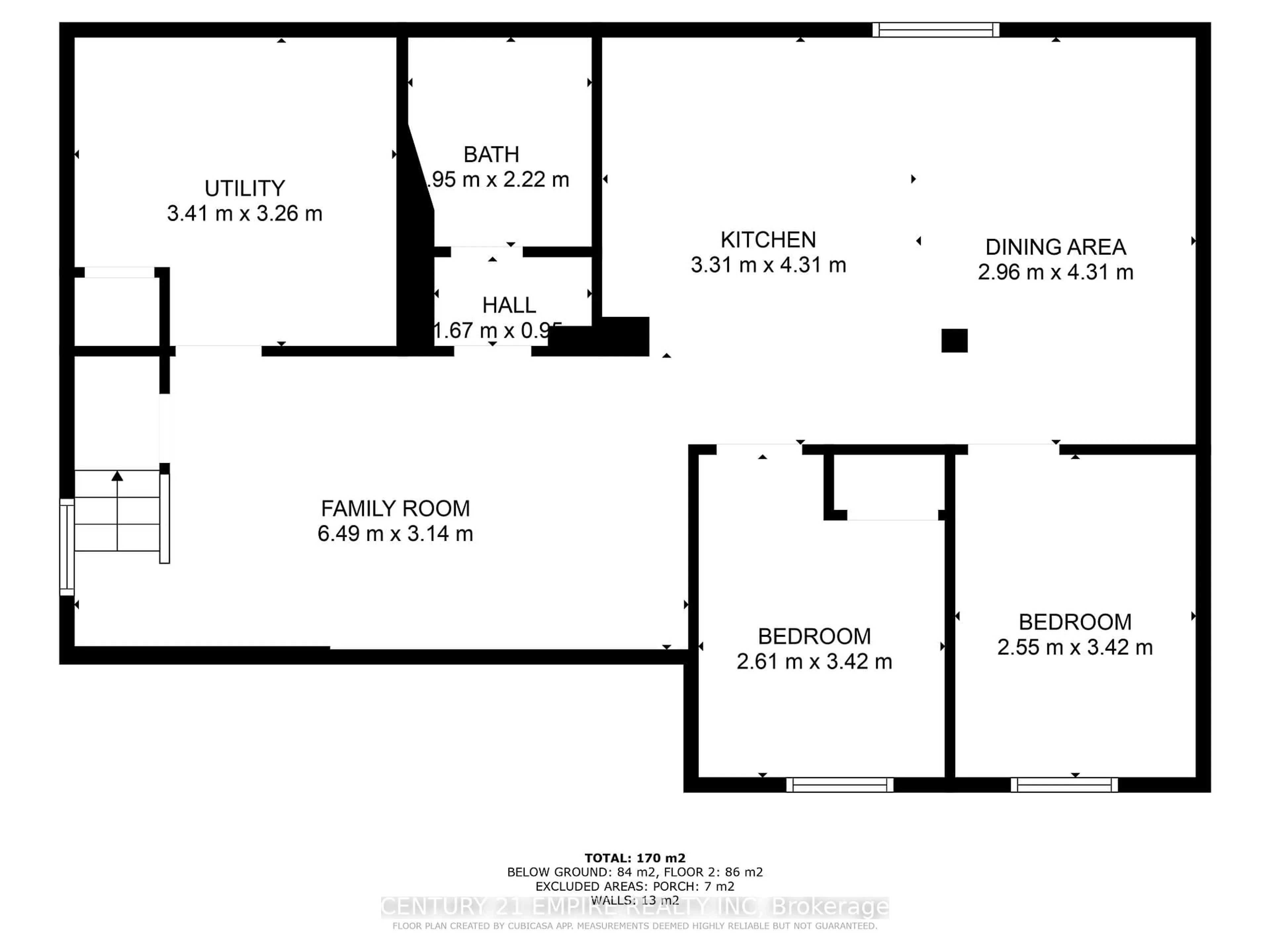 Floor plan for 42 Bloomfield Ave, St. Catharines Ontario L2P 1X3