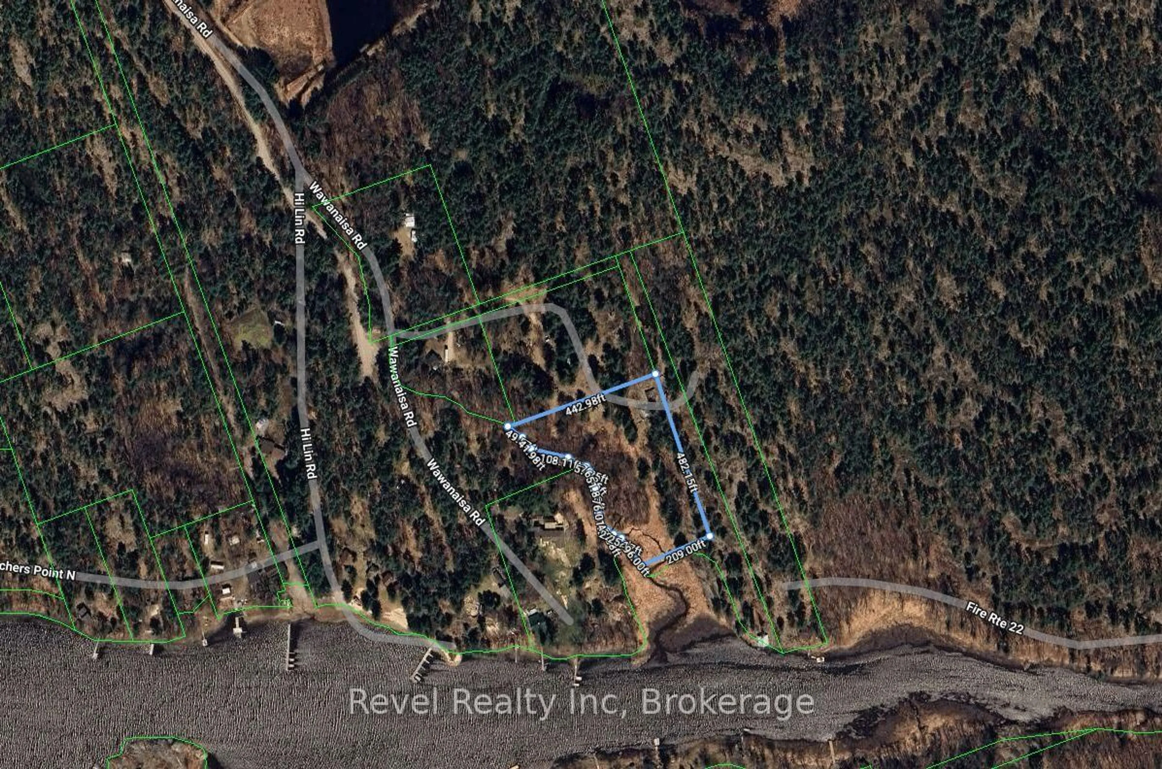 A pic from outside/outdoor area/front of a property/back of a property/a pic from drone, water/lake/river/ocean view for 40 Wawanaisa Rd, Carling Ontario P0G 1G0