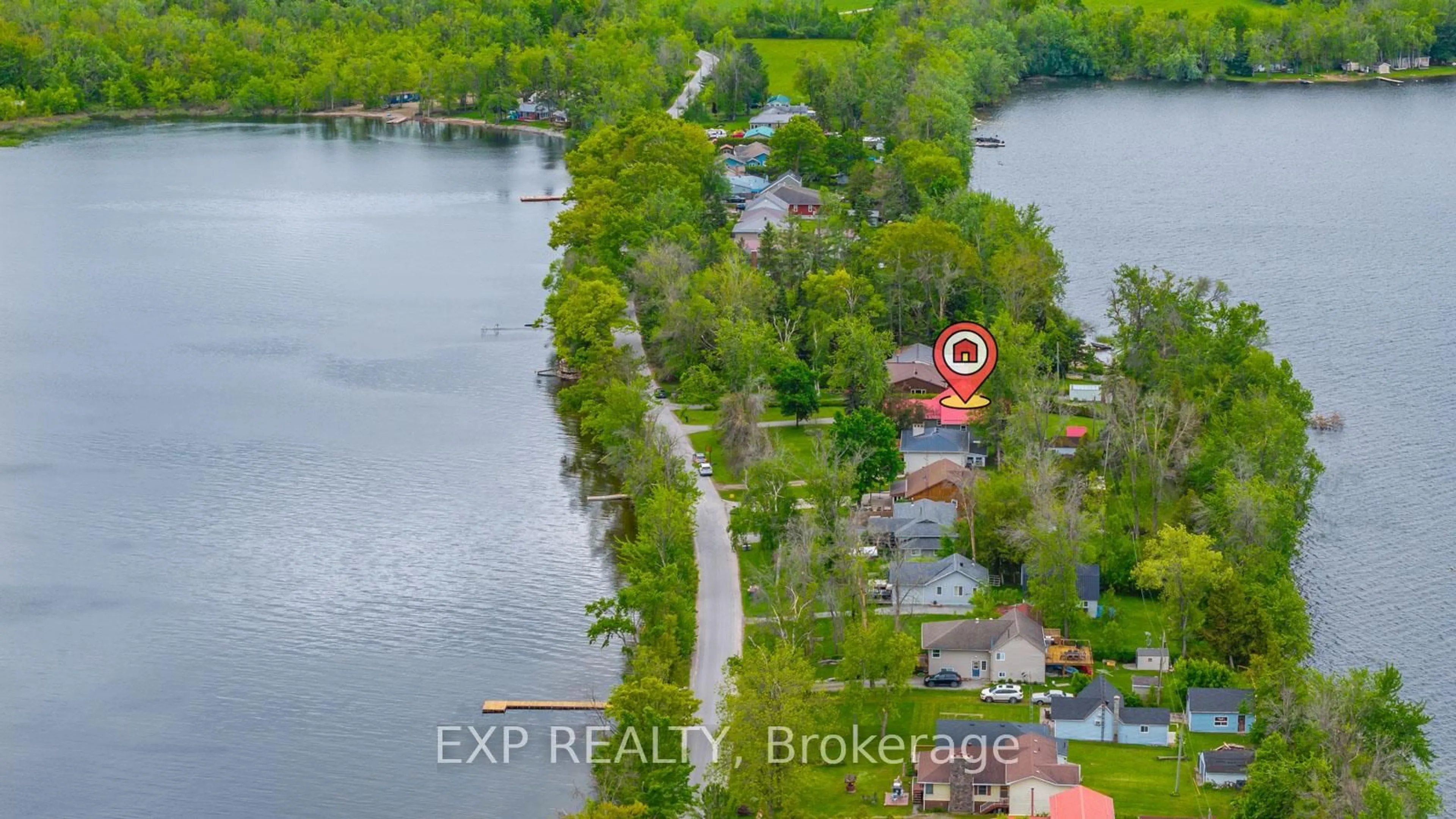 A pic from outside/outdoor area/front of a property/back of a property/a pic from drone, water/lake/river/ocean view for 201 Avery Point Rd, Kawartha Lakes Ontario L0K 1W0