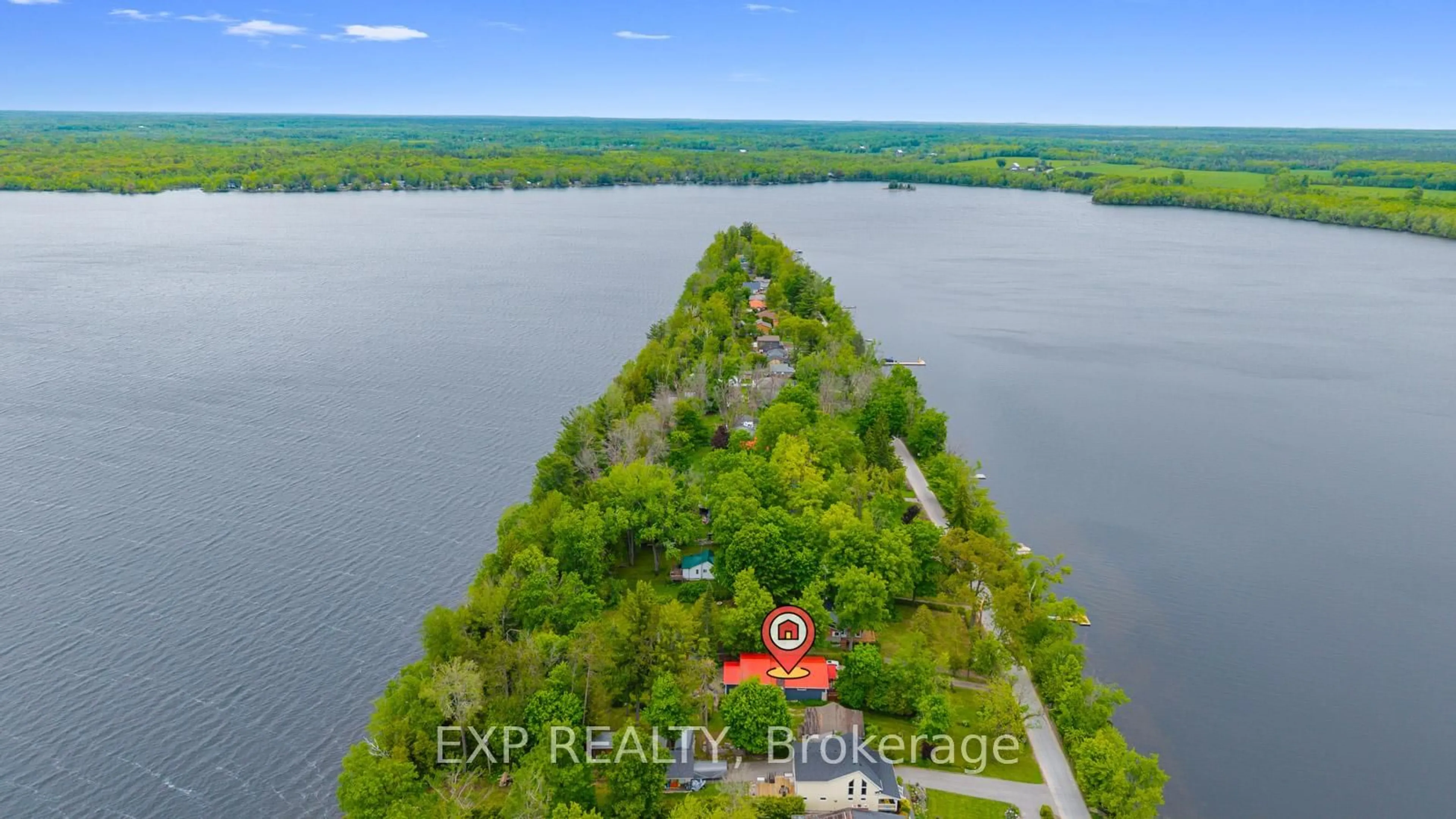 A pic from outside/outdoor area/front of a property/back of a property/a pic from drone, water/lake/river/ocean view for 201 Avery Point Rd, Kawartha Lakes Ontario L0K 1W0