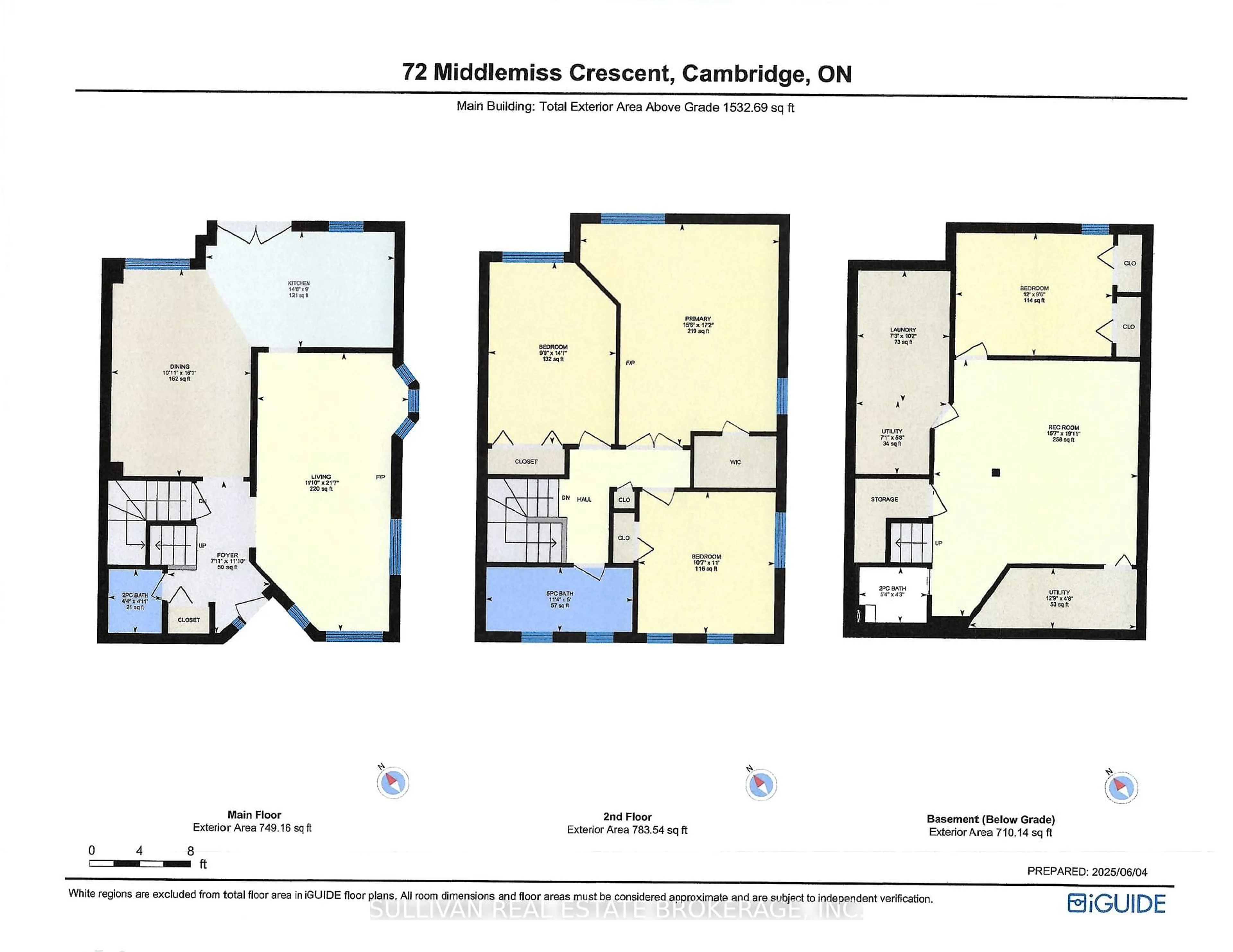 Floor plan for 72 Middlemiss Cres, Cambridge Ontario N1T 1R4