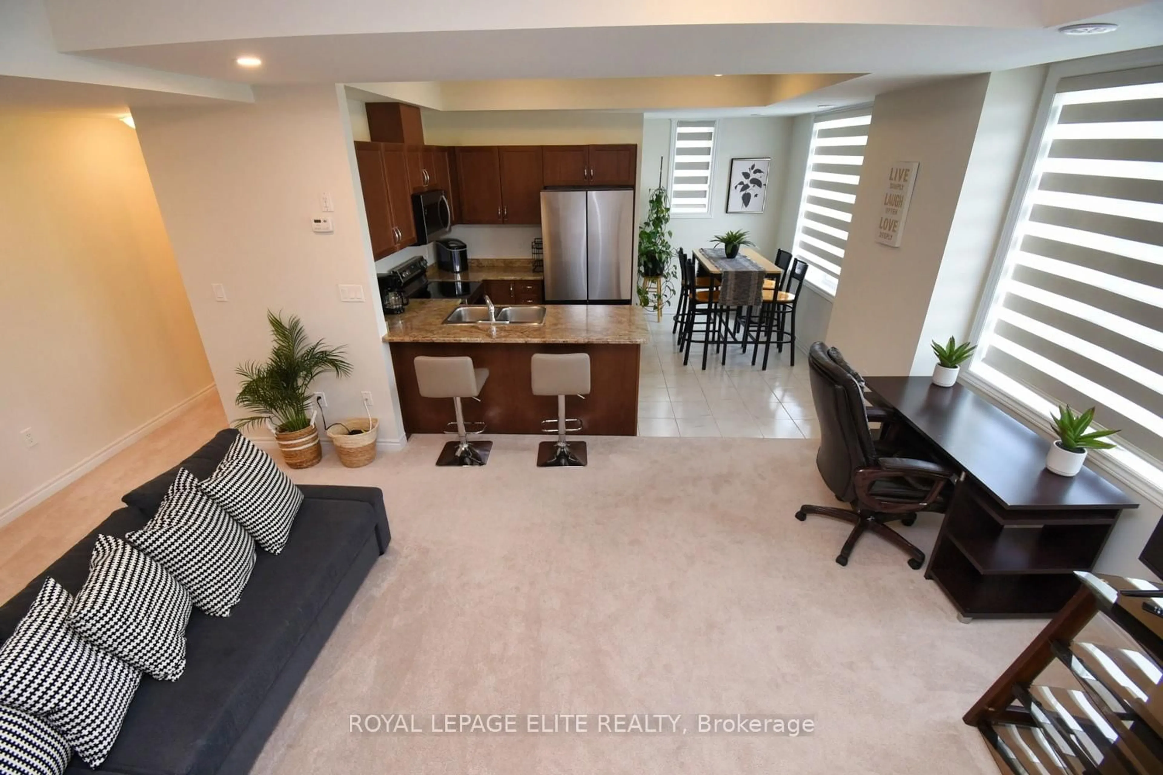 Open concept kitchen, ceramic/tile floor for 383 Dundas St #69, Hamilton Ontario L8B 1X6