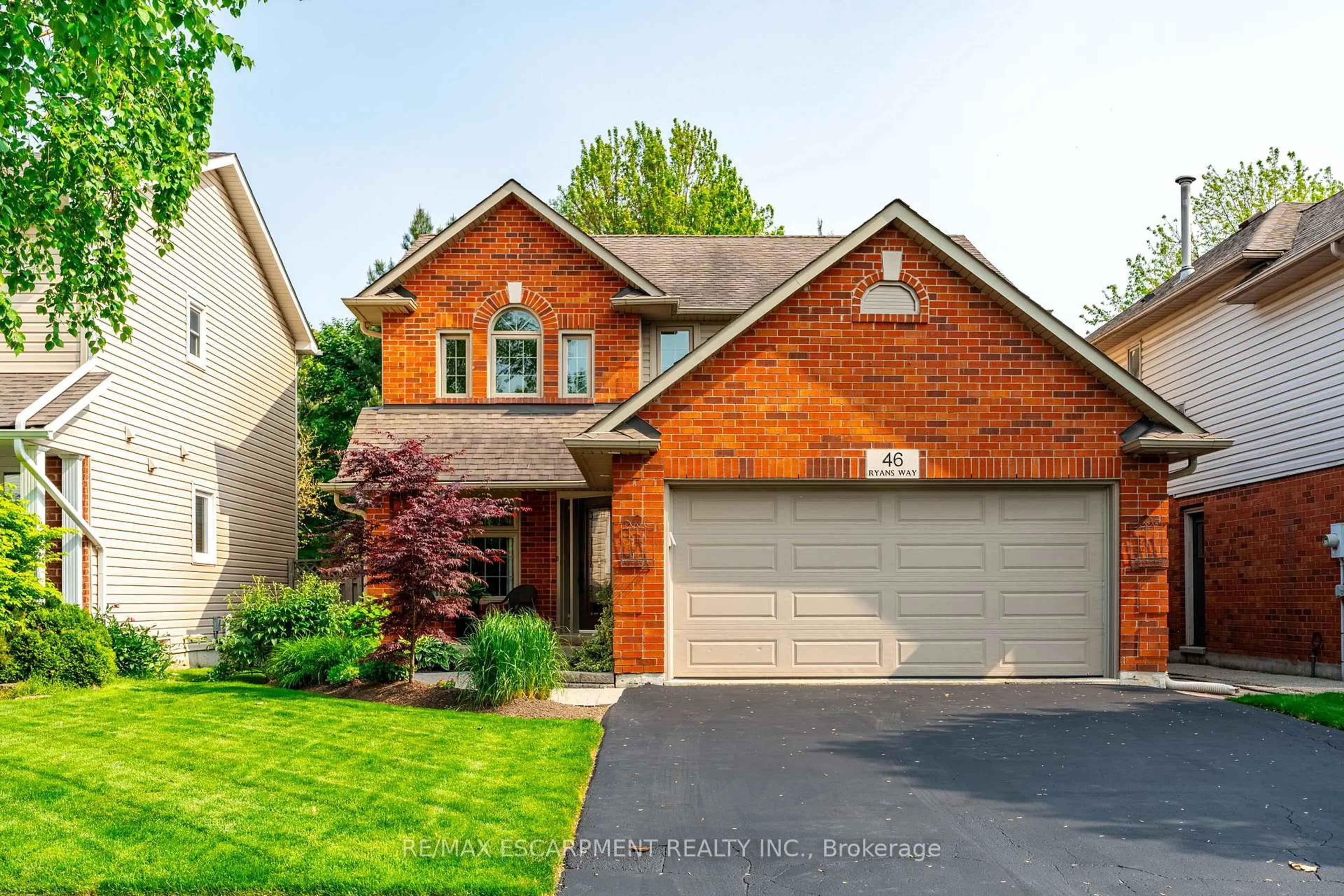 Home with brick exterior material, street for 46 Ryans Way, Hamilton Ontario L8B 0H2