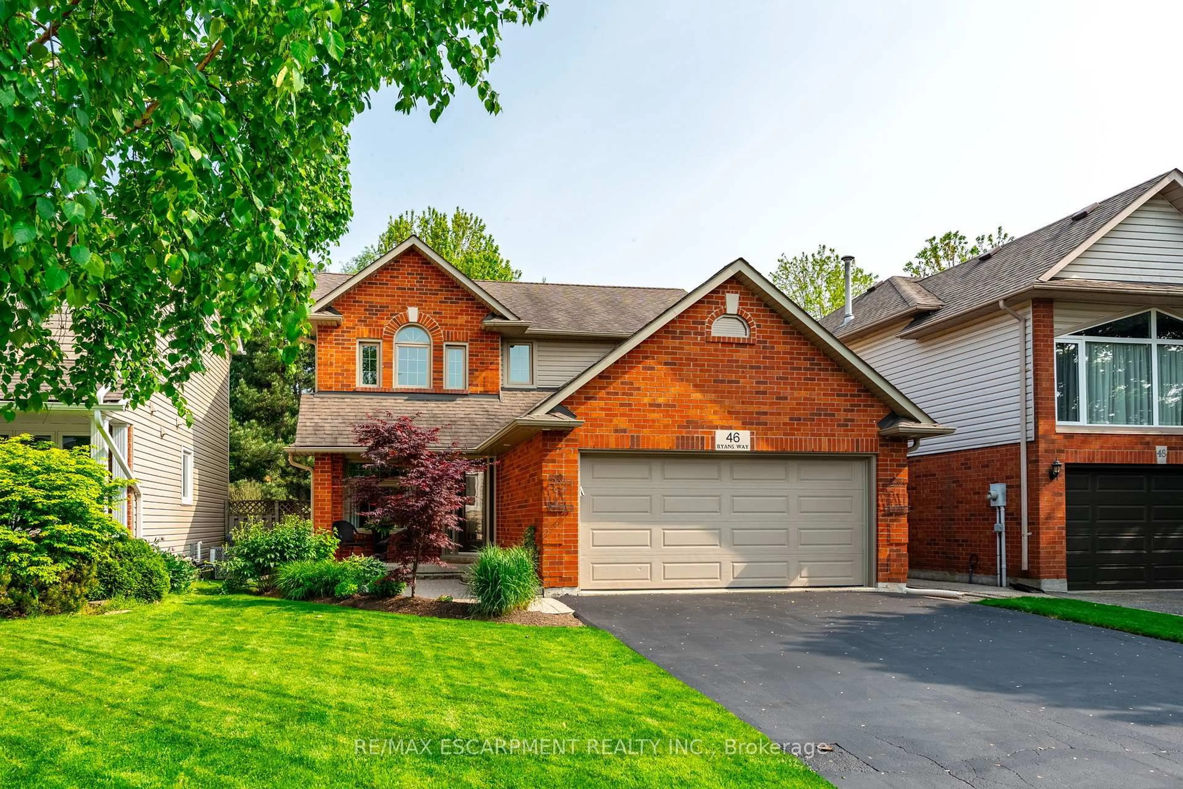 Home with brick exterior material, street for 46 Ryans Way, Hamilton Ontario L8B 0H2