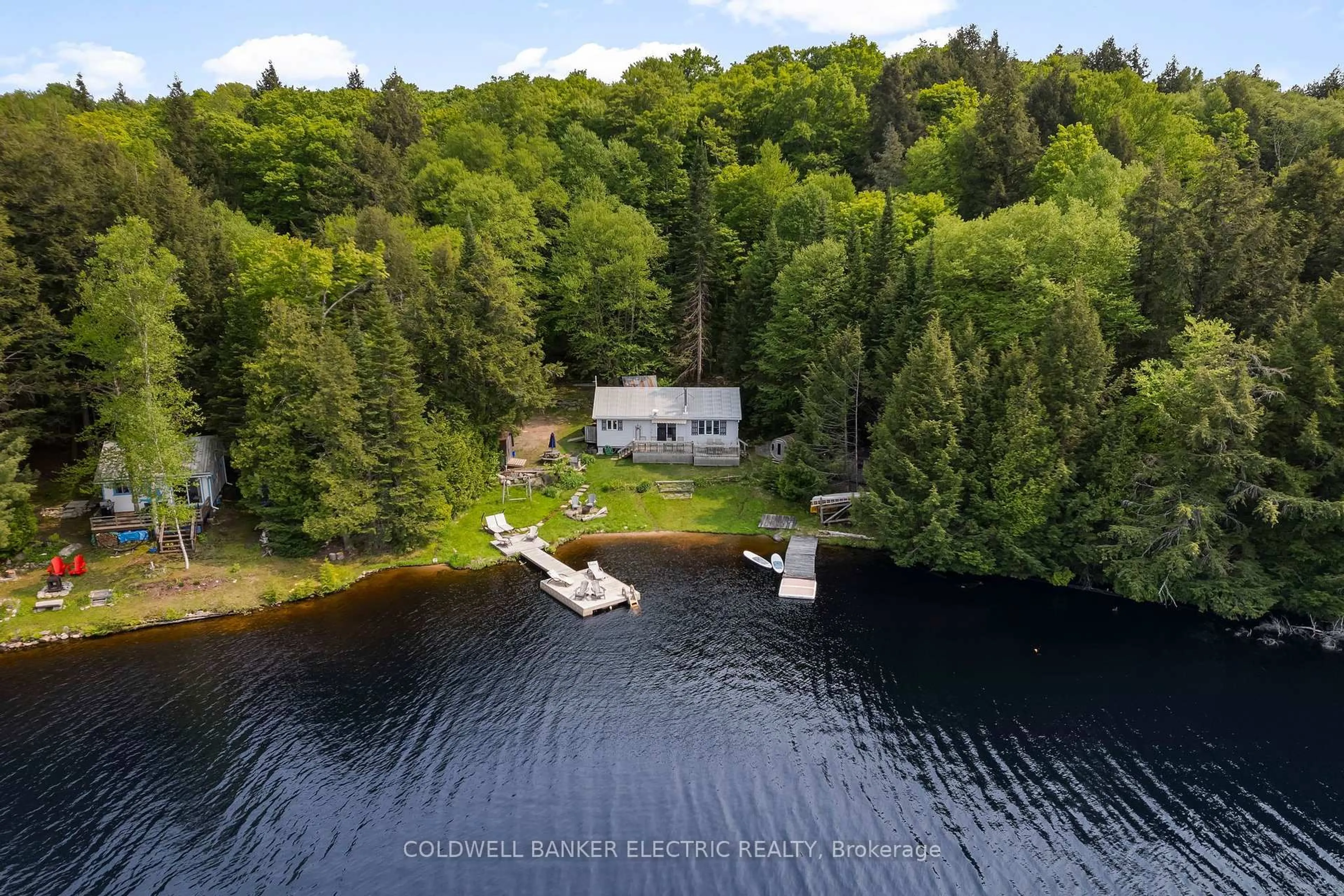 A pic from outside/outdoor area/front of a property/back of a property/a pic from drone, water/lake/river/ocean view for 3637 Madawaska Rd, South Algonquin Ontario K0L 2R0