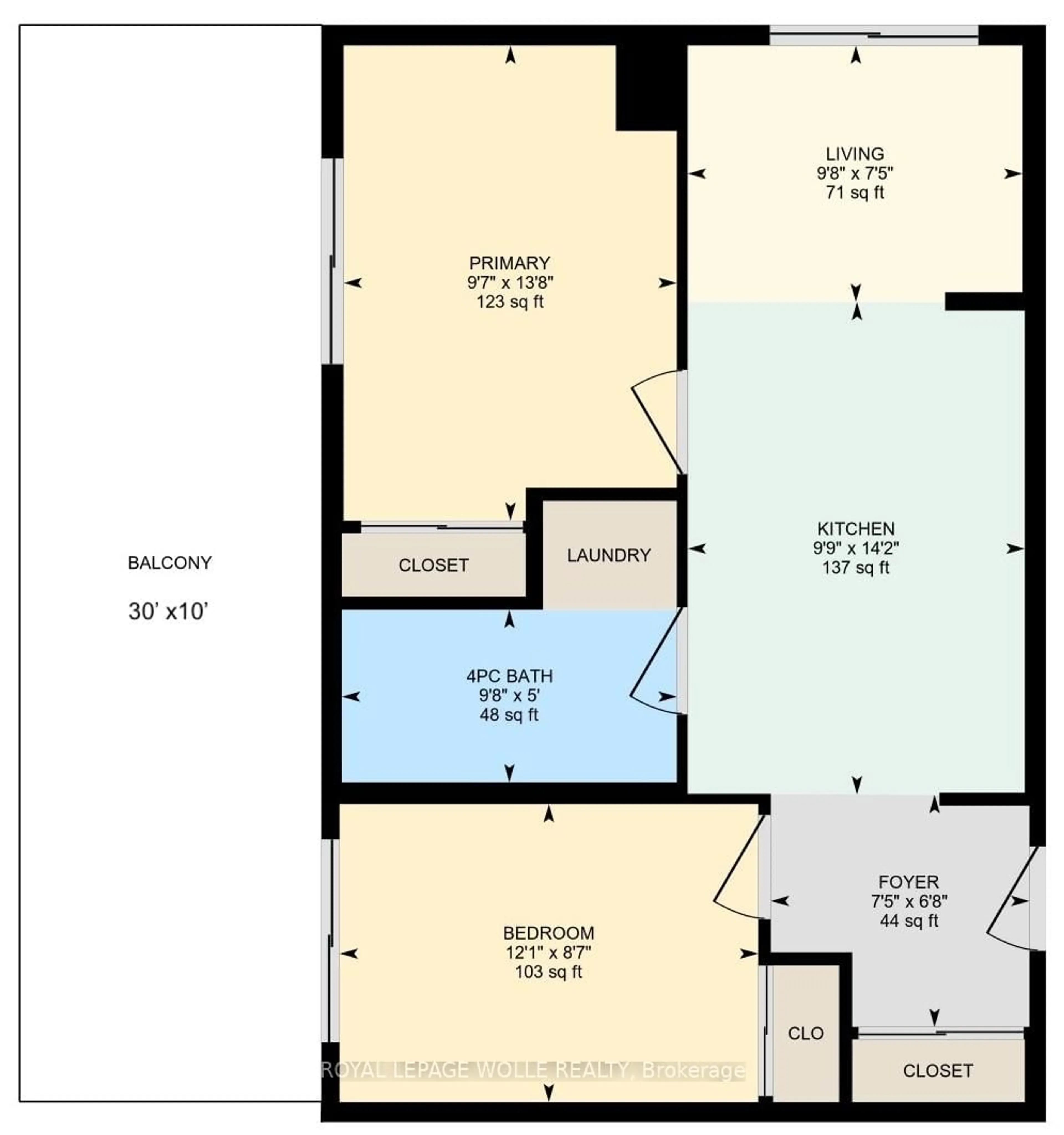 Floor plan for 280 Lester St #404, Waterloo Ontario N2L 0G2