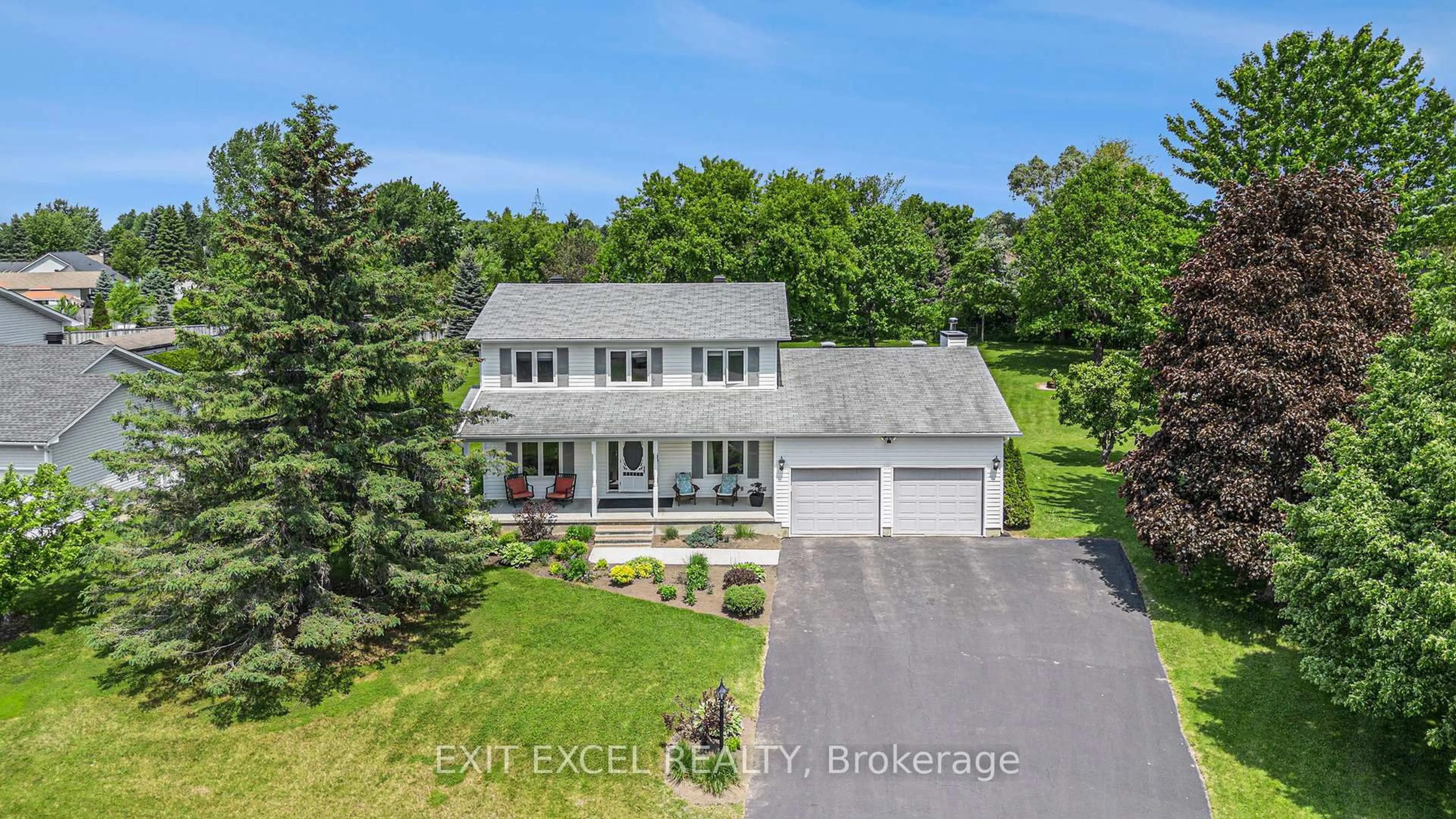 A pic from outside/outdoor area/front of a property/back of a property/a pic from drone, water/lake/river/ocean view for 1551 Stanleyfield Cres, Greely Ontario K4P 1M7