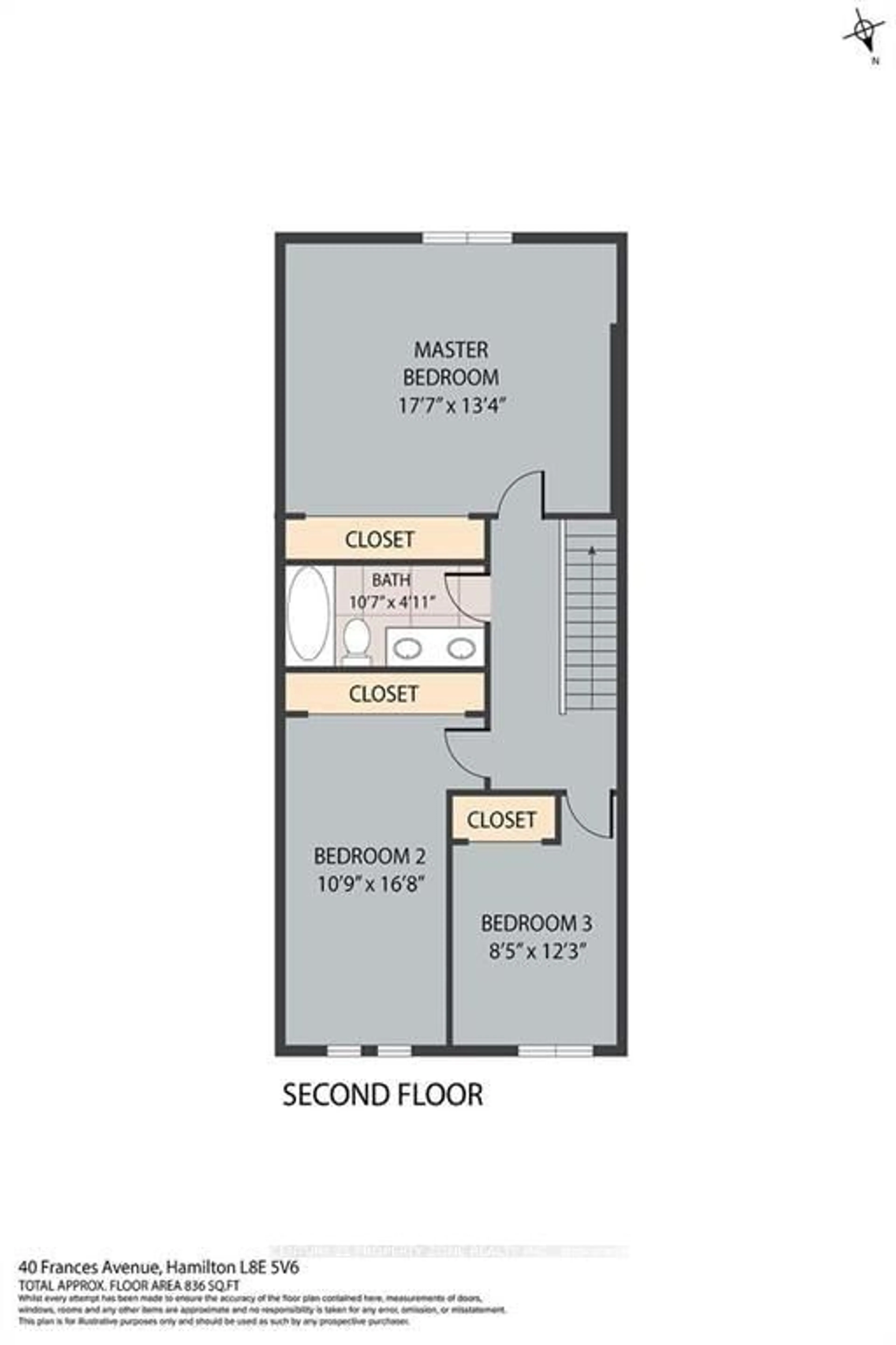 Floor plan for 40 Frnaces Ave, Hamilton Ontario L8E 5V6